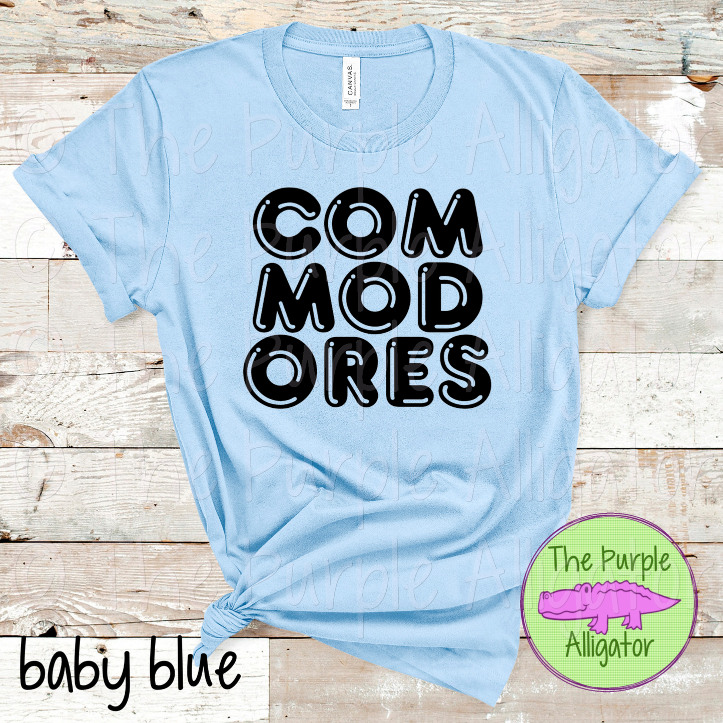 Commodores Bubble Frft Mascot School Spirit - CHOOSE YOUR TEXT COLOR (d2f TPA)