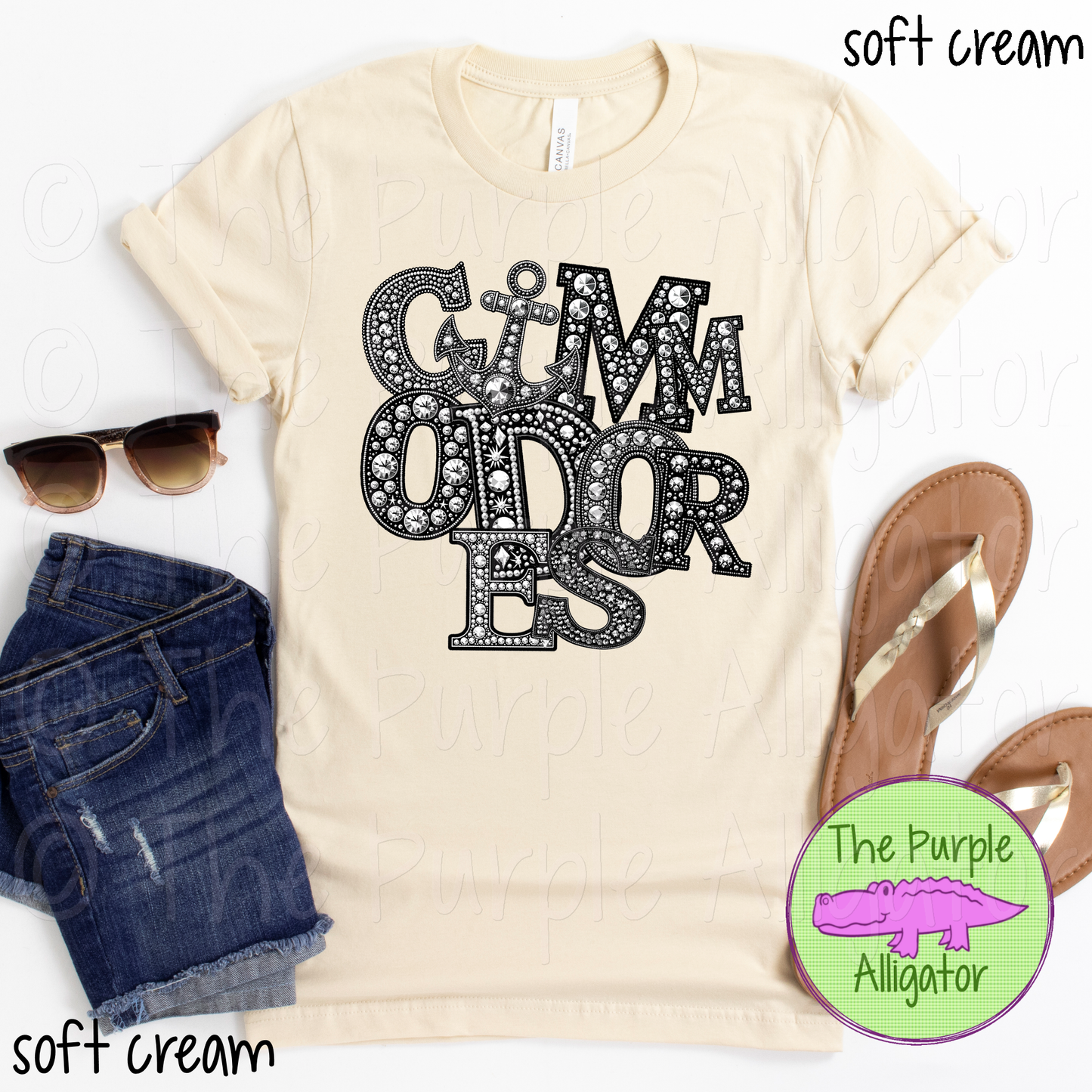 Commodores Faux Rhinestone Mascot School Spirit (d2f TED)