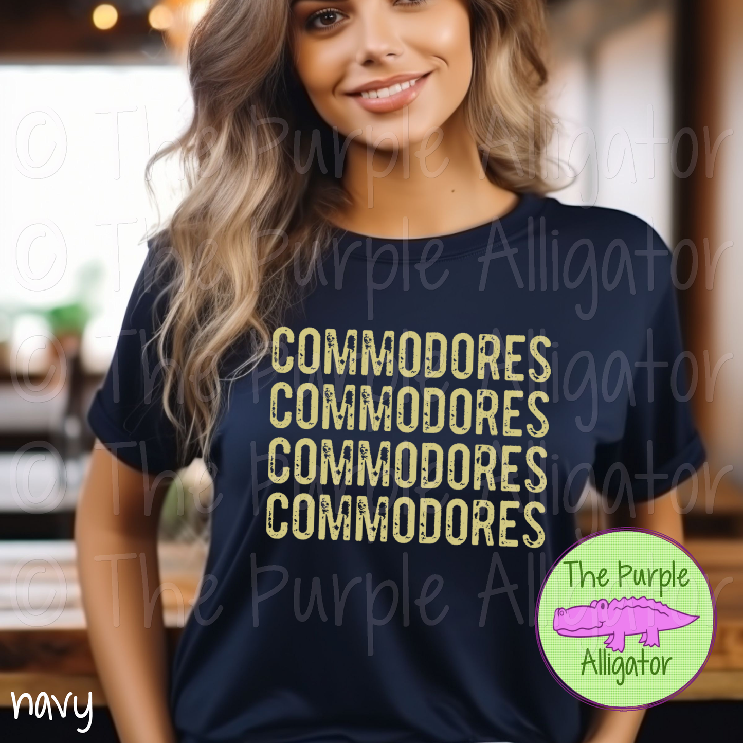 Commodores Grunge Stack Mascot School Spirit - CHOOSE YOUR DESIGN COLOR (d2f TPA)