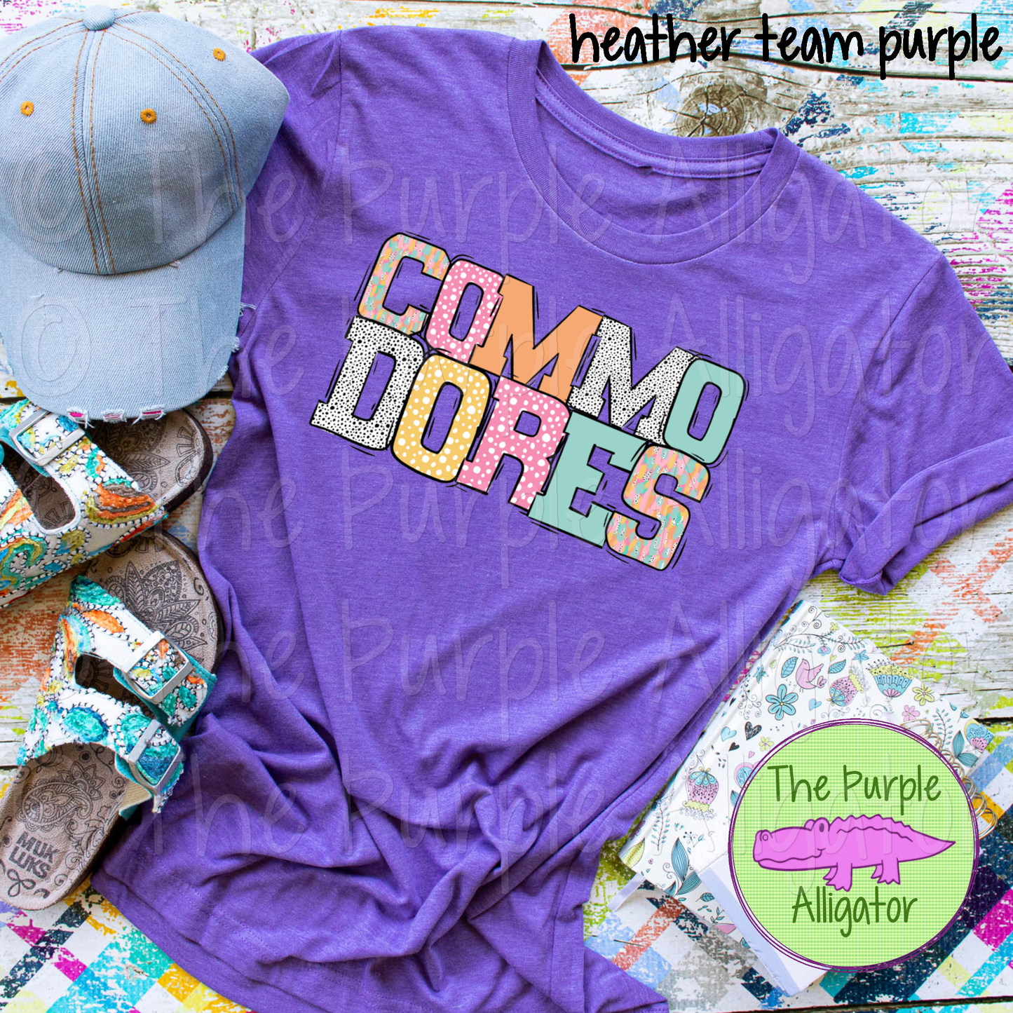 Commodores Pastel Stroke Varsity Mascot School Spirit (d2f BB)