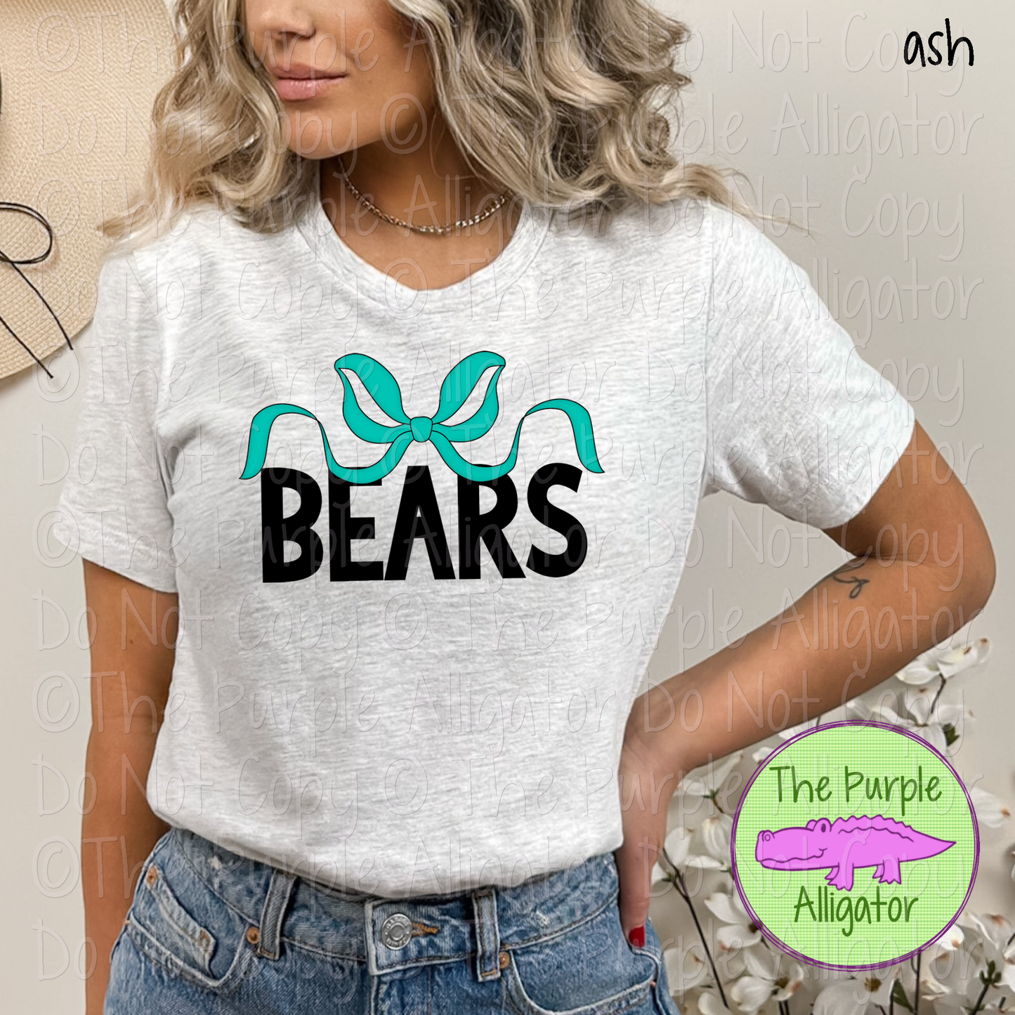 Bears Coquette Bow Mascot School Spirit - CHOOSE YOUR BOW AND TEXT COLOR 0225 (d2f TPA)