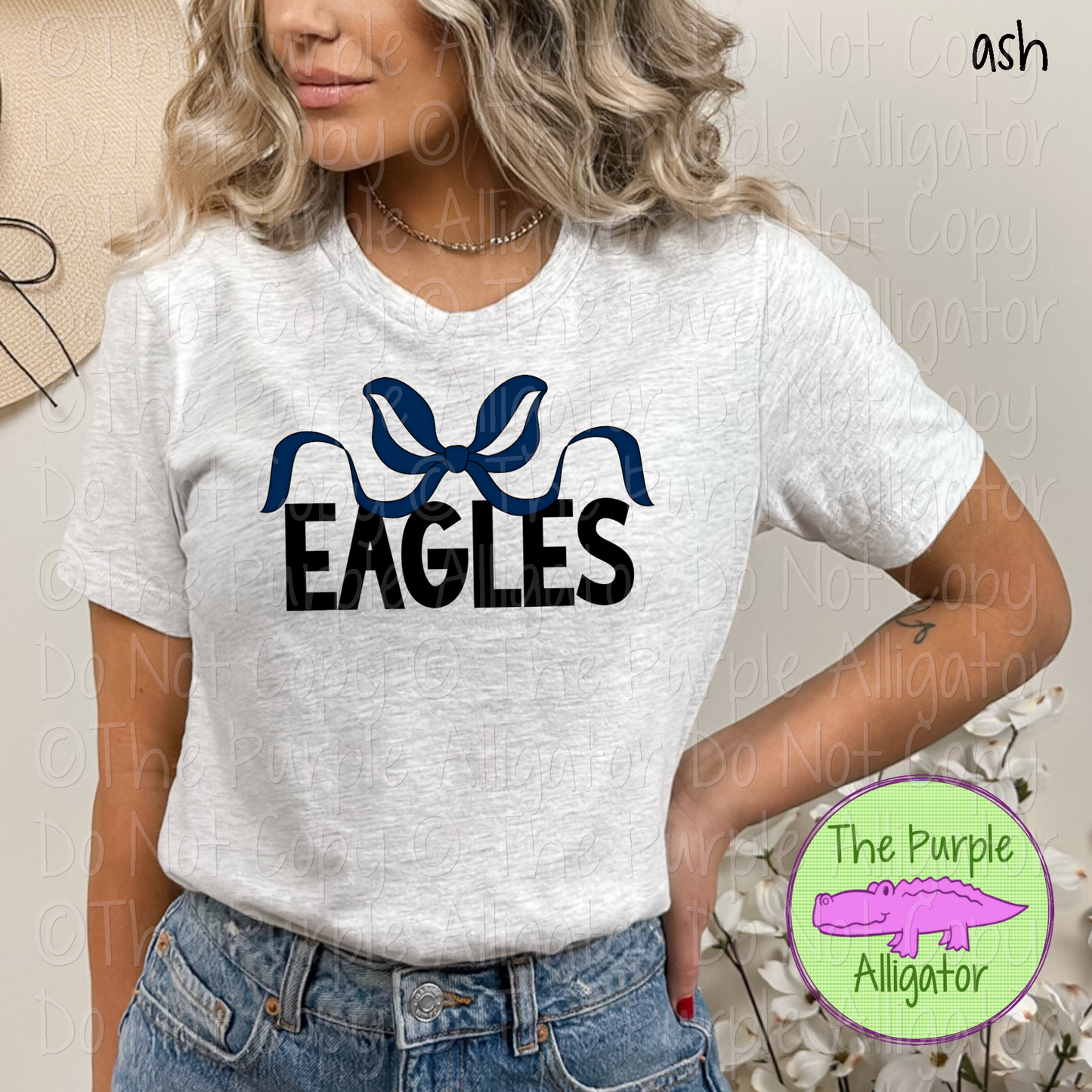 Eagles Coquette Bow Mascot School Spirit - CHOOSE YOUR BOW AND TEXT COLOR 0225 (d2f TPA)