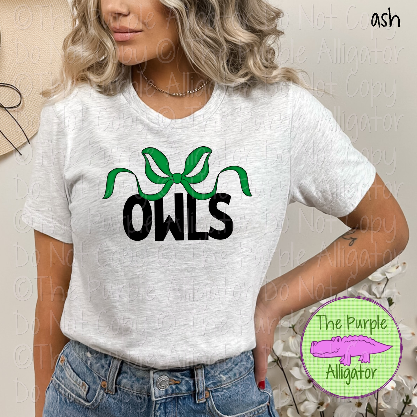 Owls Coquette Bow Mascot School Spirit - CHOOSE YOUR BOW AND TEXT COLOR 0225 (d2f TPA)