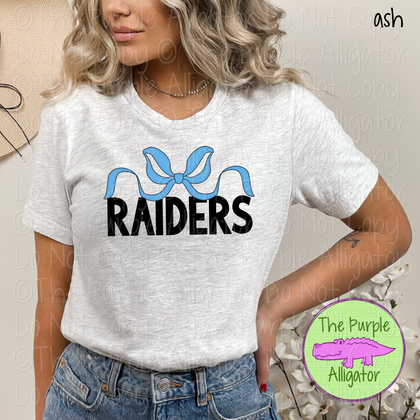 Raiders Coquette Bow Mascot School Spirit - CHOOSE YOUR BOW AND TEXT COLOR 0225 (d2f TPA)