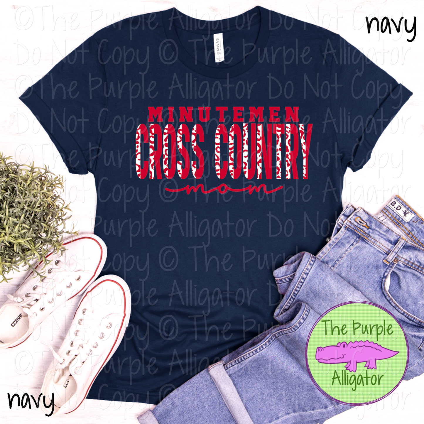 Minutemen Cross Country Mom SC7 Mascot School Spirit - CHOOSE YOUR DESIGN COLORS (d2f TPA)