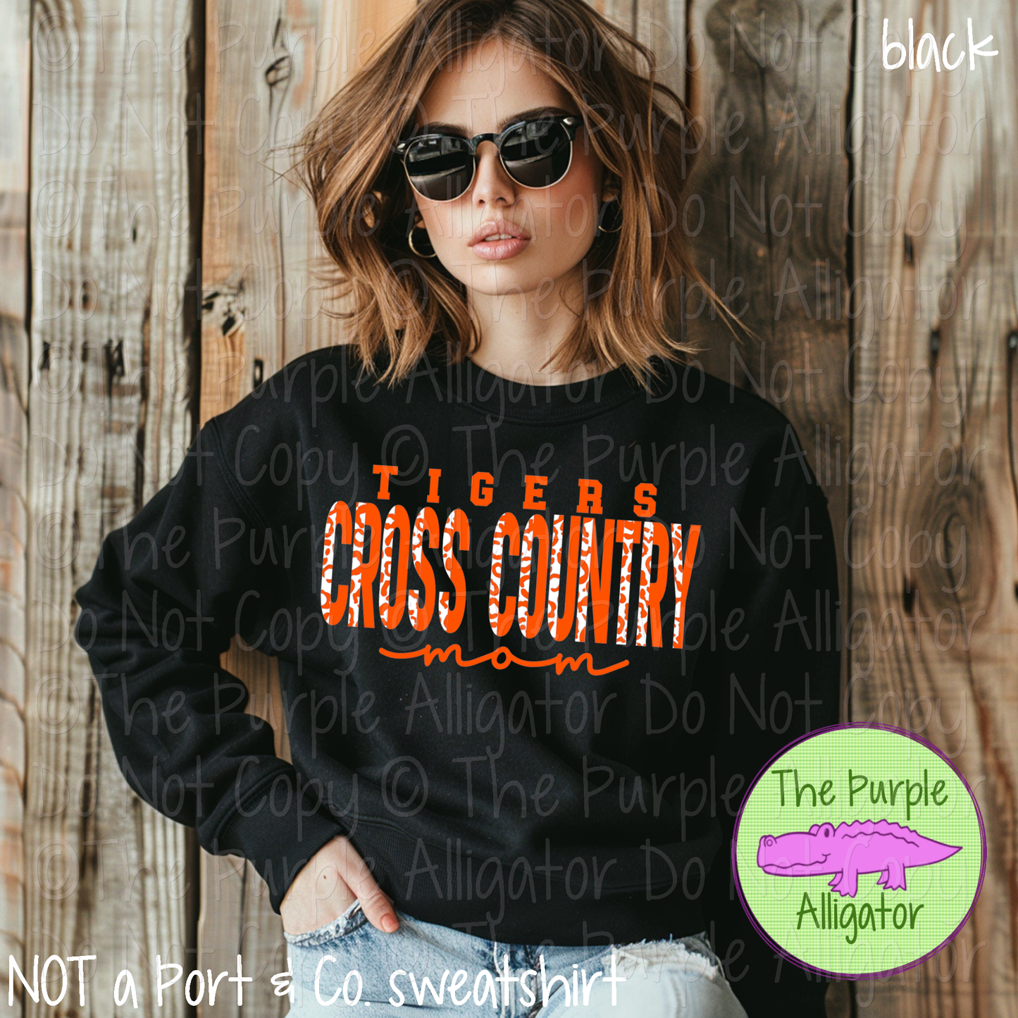 Tigers Cross Country Mom SC7 Mascot School Spirit - CHOOSE YOUR DESIGN COLORS (d2f TPA)