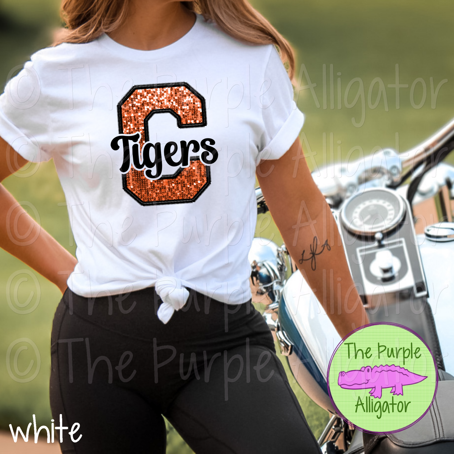 Cocoa C Tigers Faux Embroidery Mascot School Spirit (d2f TPA)