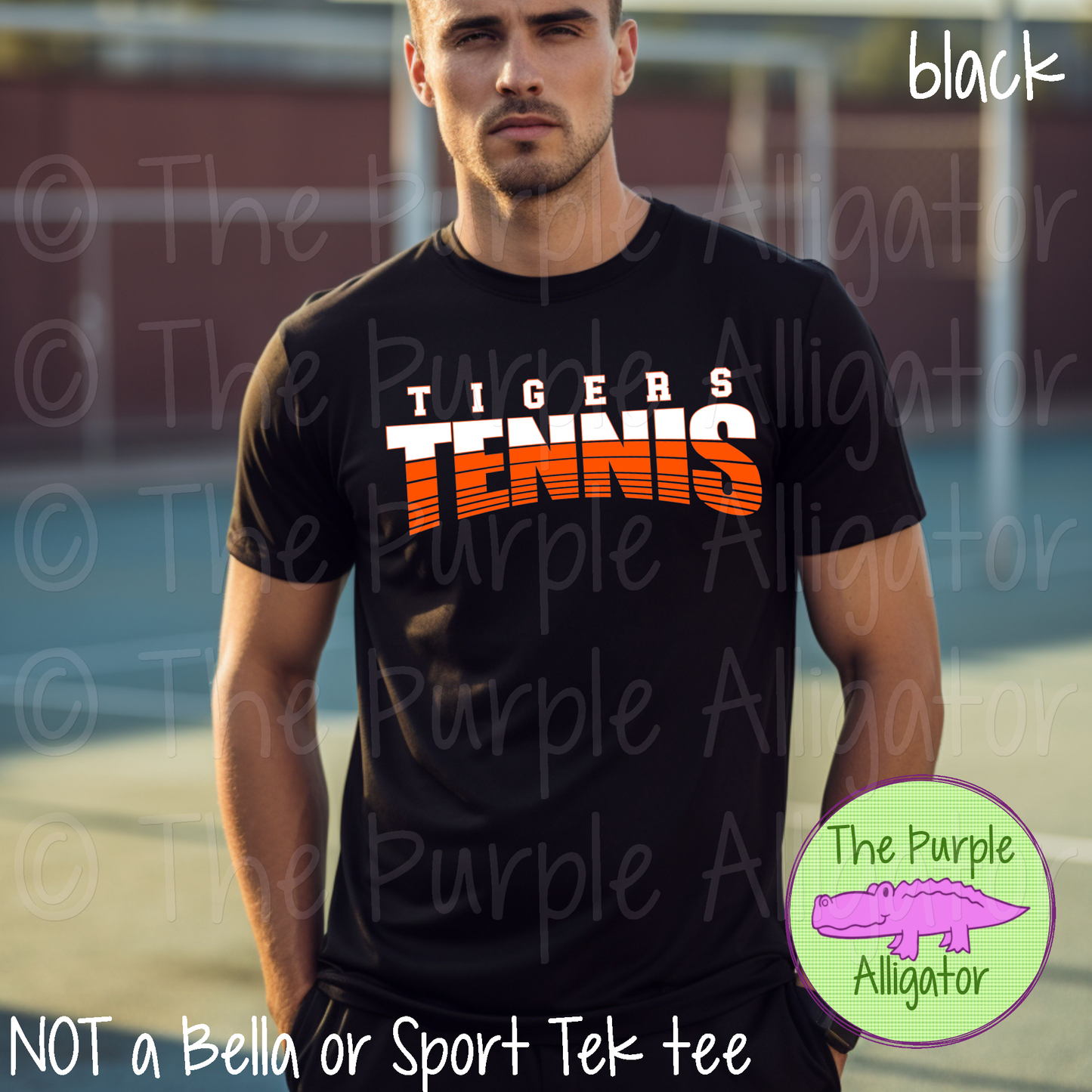 Tigers Tennis SC4 Mascot School Spirit - CHOOSE YOUR DESIGN COLORS (d2f TPA)