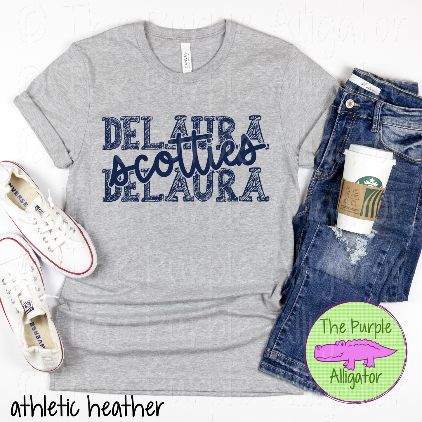 DeLaura Scotties Messy Sketch Mascot School Spirit - CHOOSE YOUR DESIGN COLOR (d2f TPA)