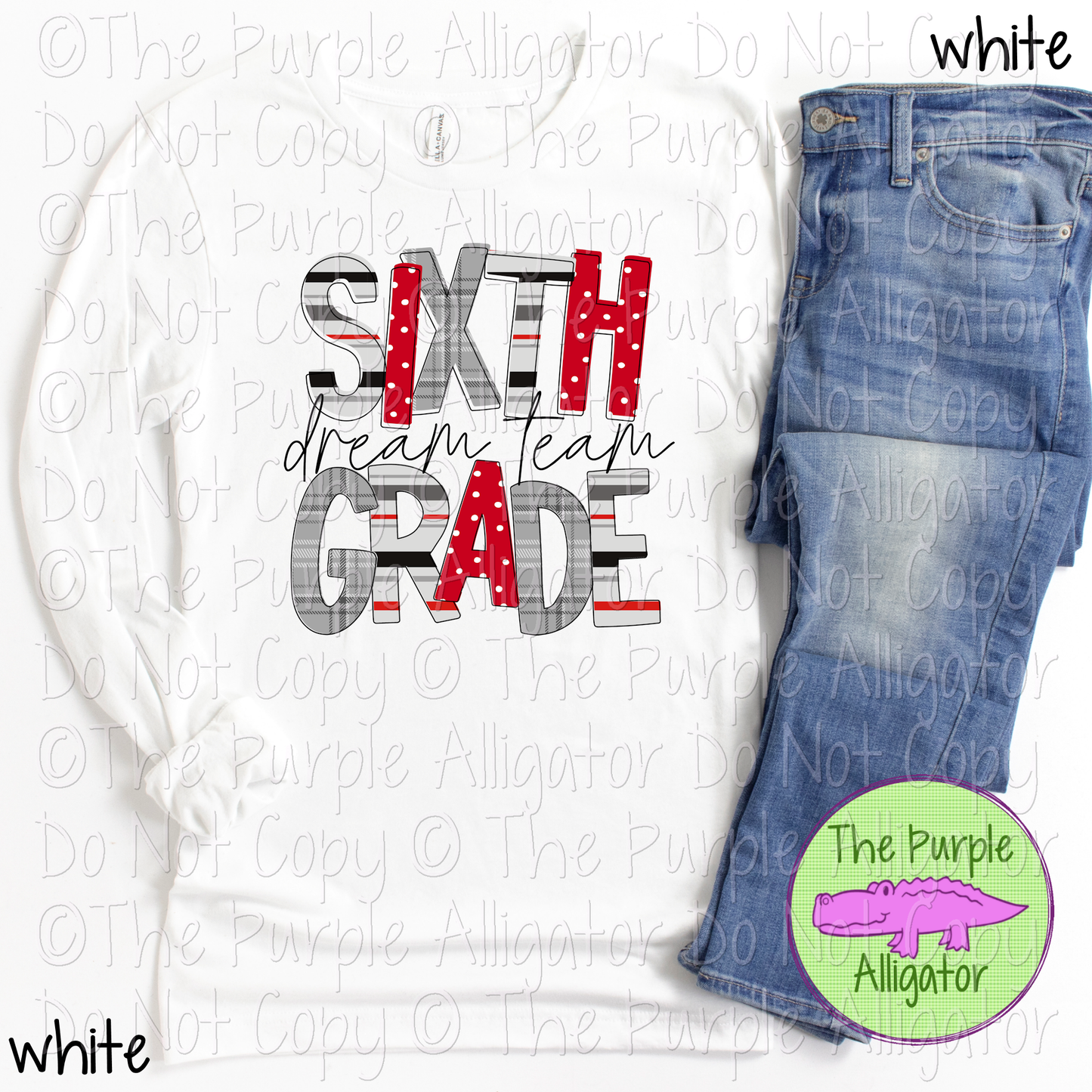 Grade Level Dream Team Red Gray Mix - Choose Your Grade Level - 0724 (d2f HMD)