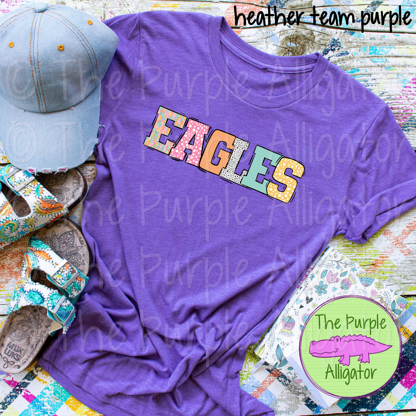 Eagles Pastel Stroke Varsity Mascot School Spirit (d2f BB)