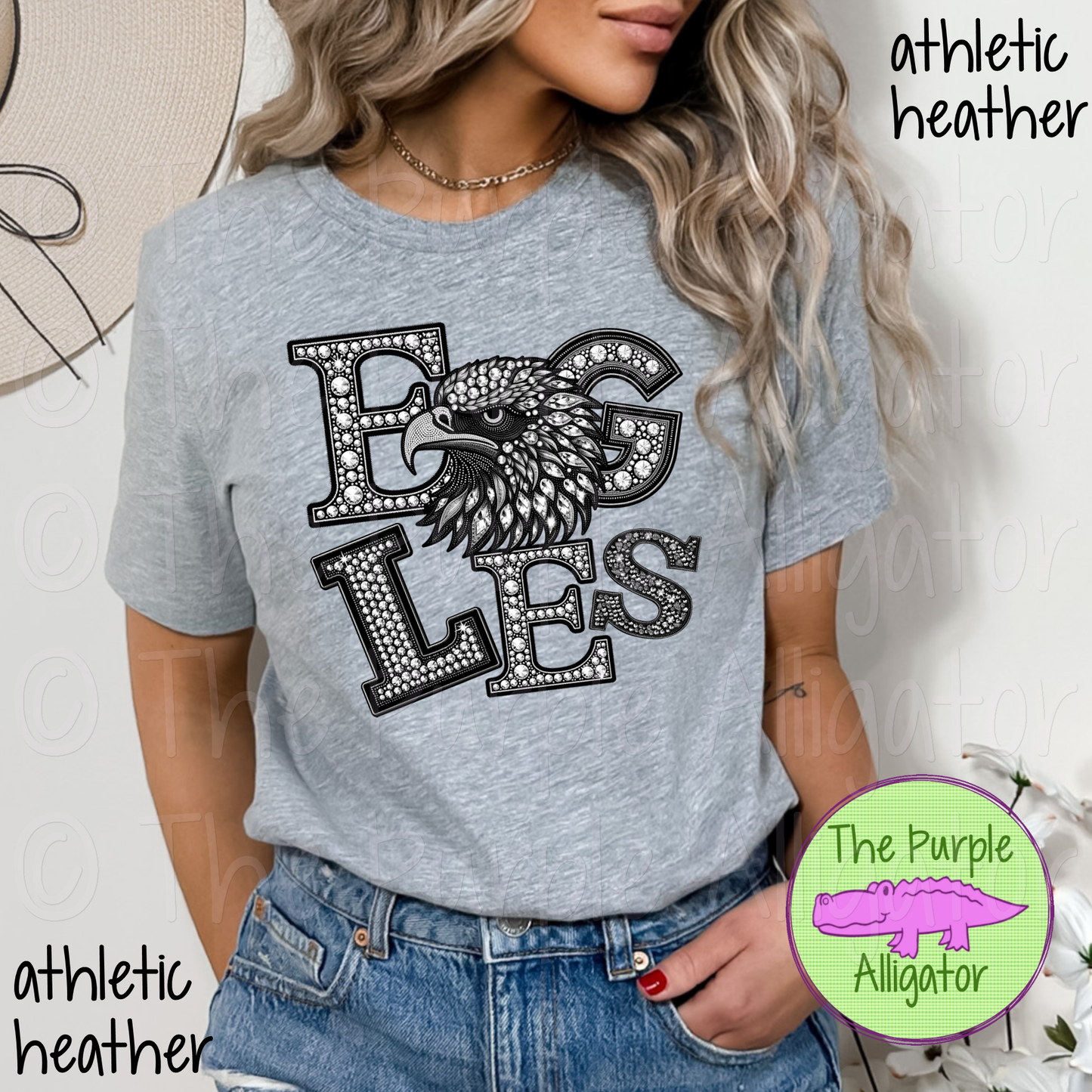 Eagles Faux Rhinestone Mascot School Spirit (d2f TED)