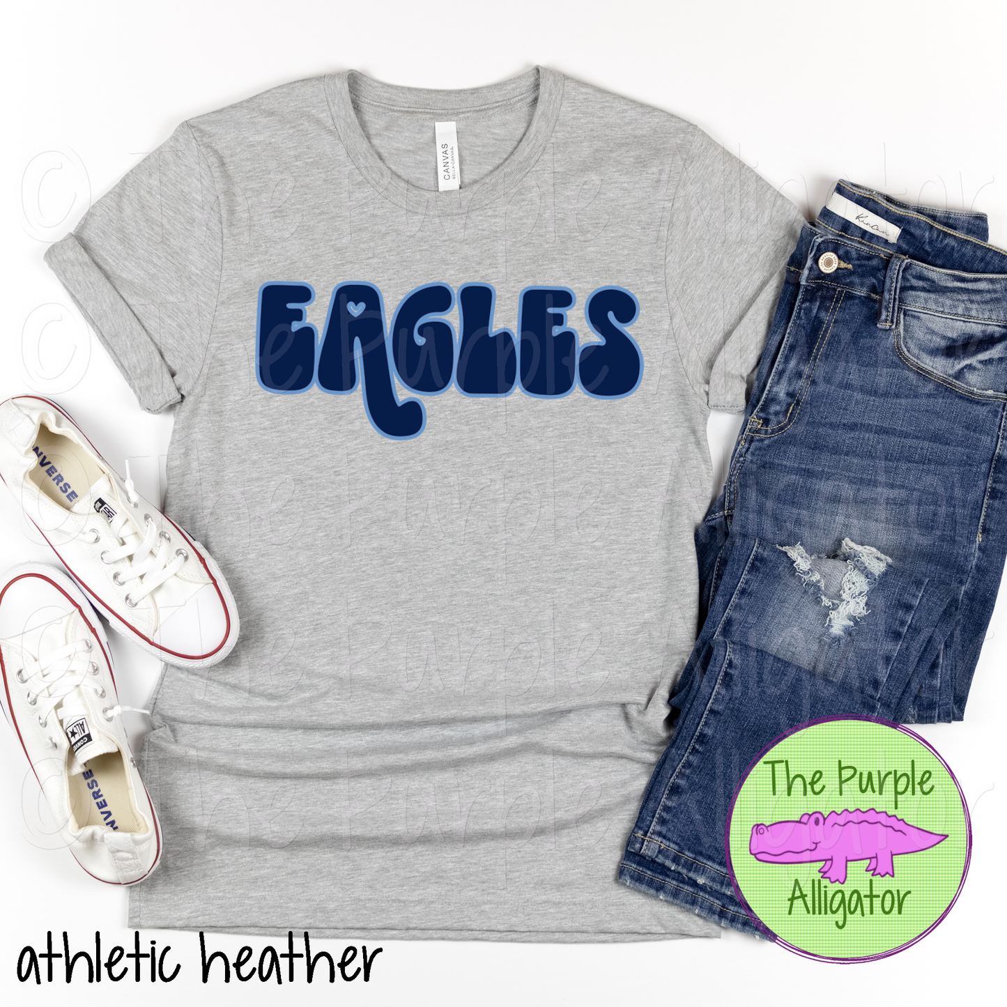 Eagles Retro Swash Mascot School Spirit - CHOOSE YOUR DESIGN COLORS (d2f TPA)