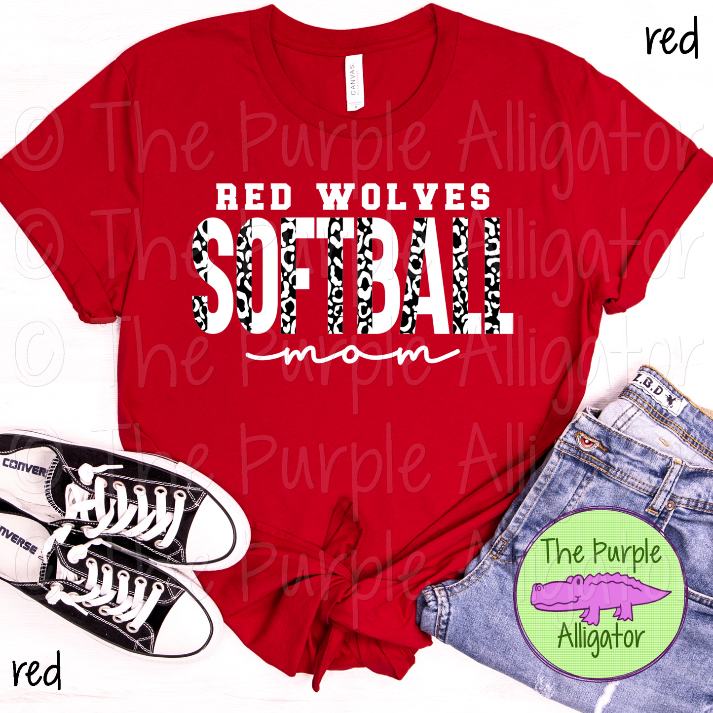 Red Wolves Softball Mom SC43 - CHOOSE YOUR DESIGN COLORS (d2f TPA)