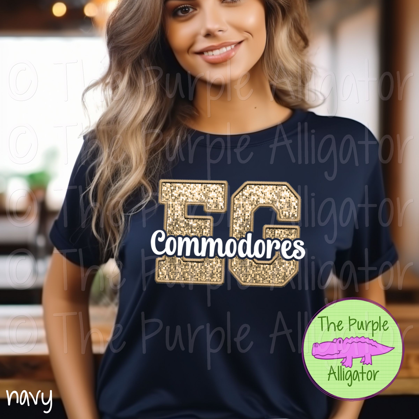 Eau Gallie EG Commodores Faux Embroidery Mascot School Spirit (d2f TPA)