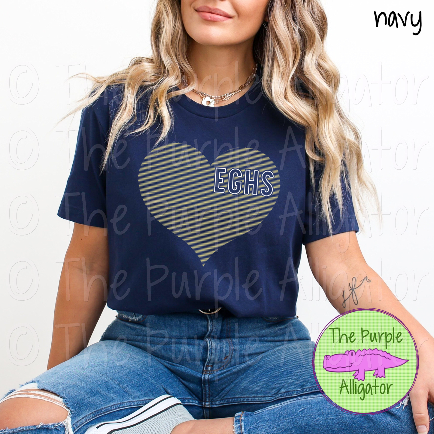 Eau Gallie EGHS Mini Stripes Heart School Spirit (d2f TPA)