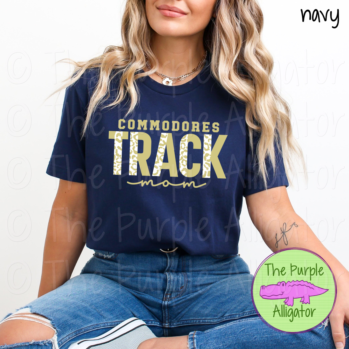 Commodores Track Mom SC10 Mascot School Spirit - CHOOSE YOUR DESIGN COLORS (d2f TPA)
