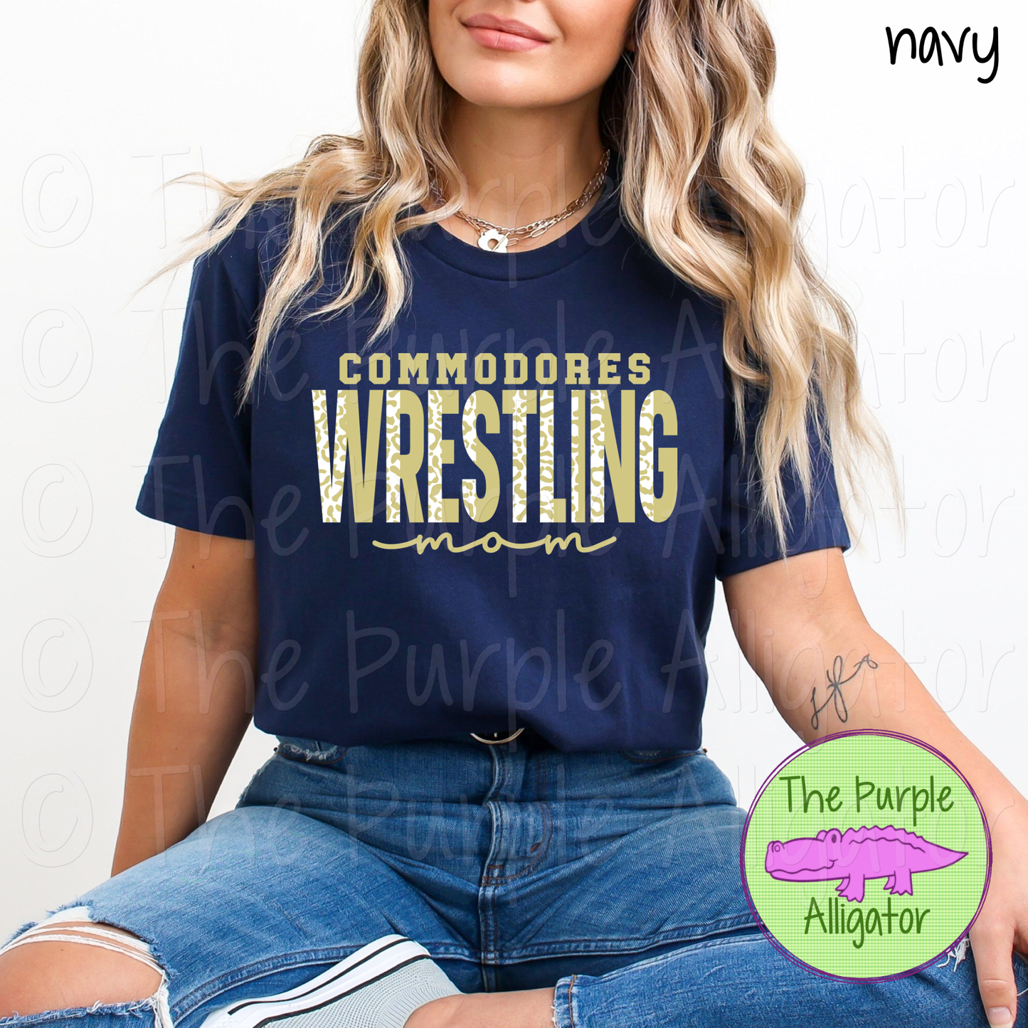 Commodores Wrestling Mom SC1 Mascot School Spirit - CHOOSE YOUR DESIGN COLORS (d2f TPA)