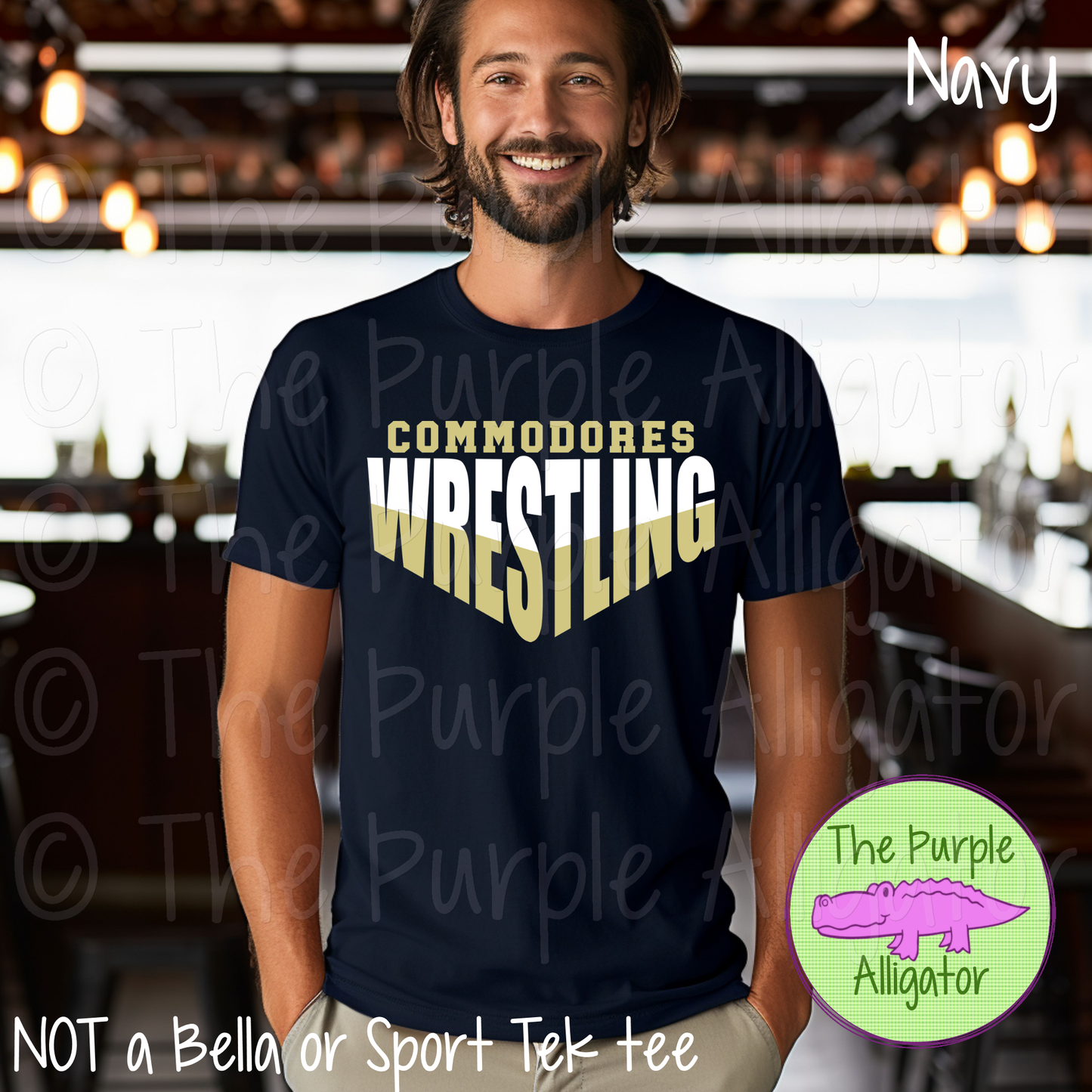 Commodores Wrestling SC6 Mascot School Spirit - CHOOSE YOUR DESIGN COLORS (d2f TPA)