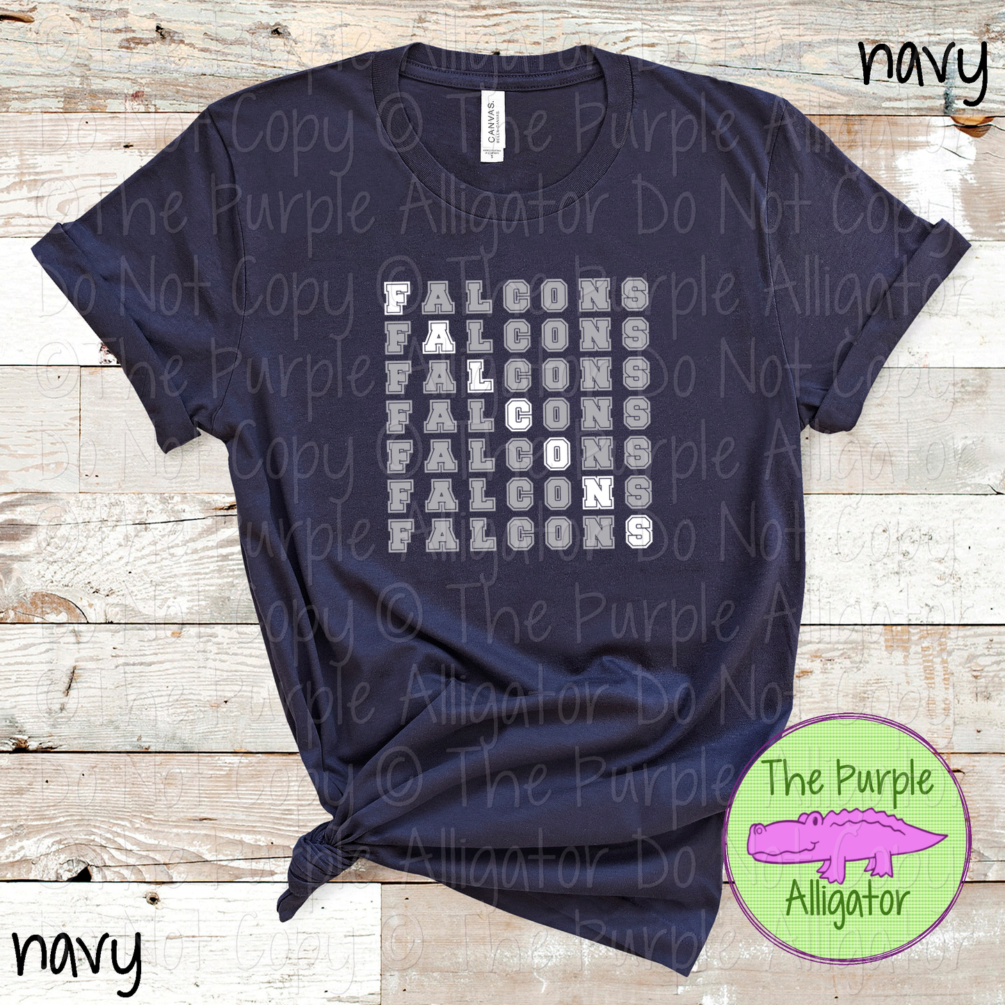 Falcons 2 Color Stack Design | Custom Spirit Wear for Teachers, Students & Fans - CHOOSE YOUR DESIGN COLORS - 0725 (d2f TPA)