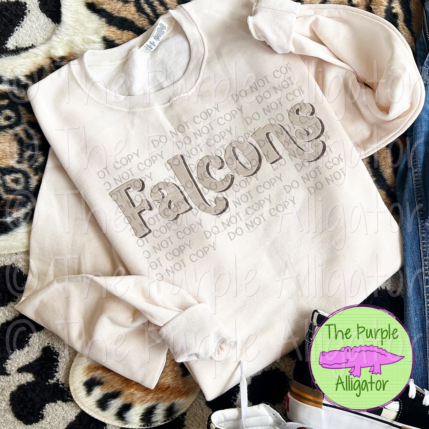 Falcons Distressed Neutral Mascot School Spirit (d2f SWD)