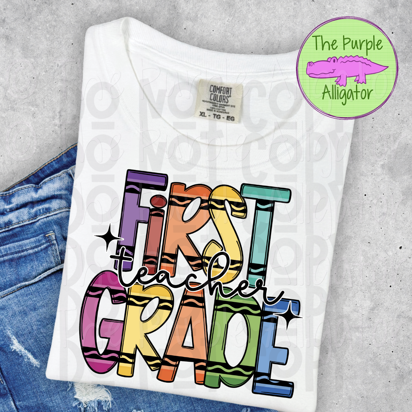 First Grade Teacher Crayons (d2f DDD)