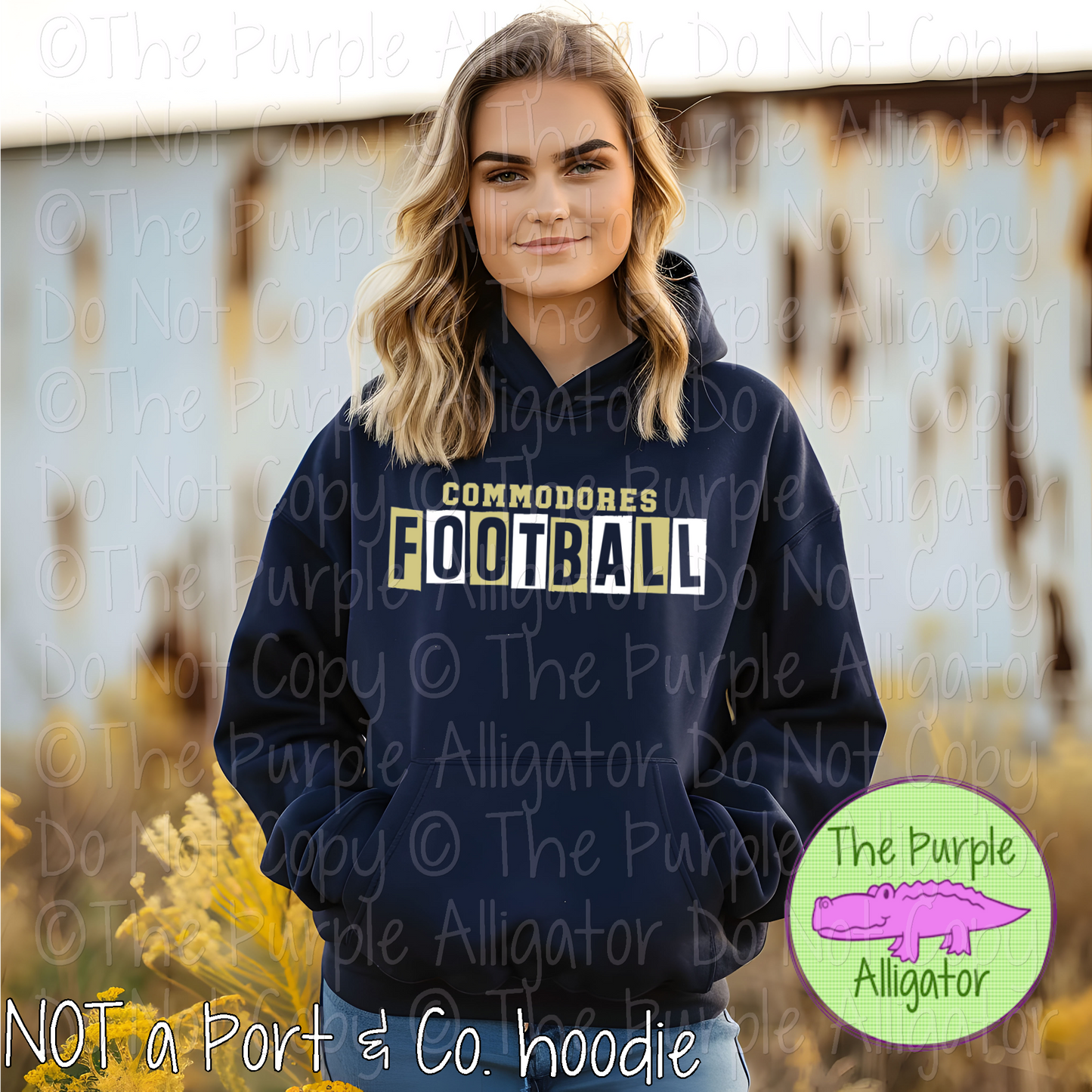 Commodores Football Halftime Mascot School Spirit Wear Team Gear - CHOOSE YOUR DESIGN COLORS - 0525 (d2f TPA)