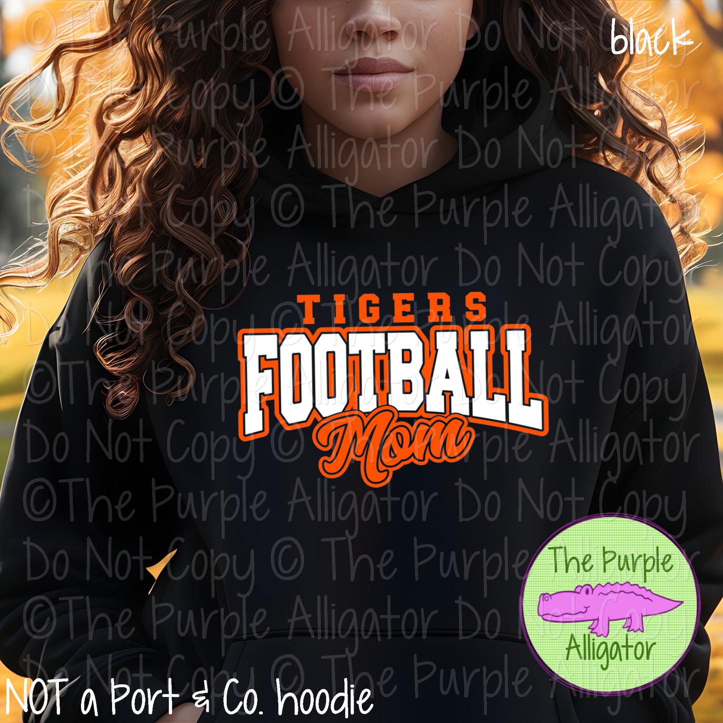 Tigers Football Mom SC56 Mascot School Spirit Wear Team Gear - CHOOSE YOUR DESIGN COLORS - 0625 (d2f TPA)