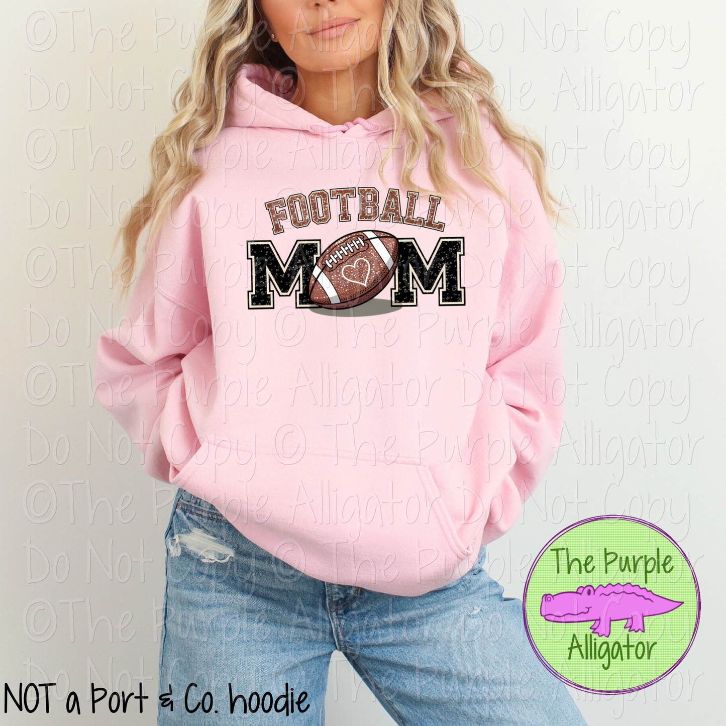Football Mom Faux Sparkle | Spirit Design for Moms - 0425 (d2f CA)