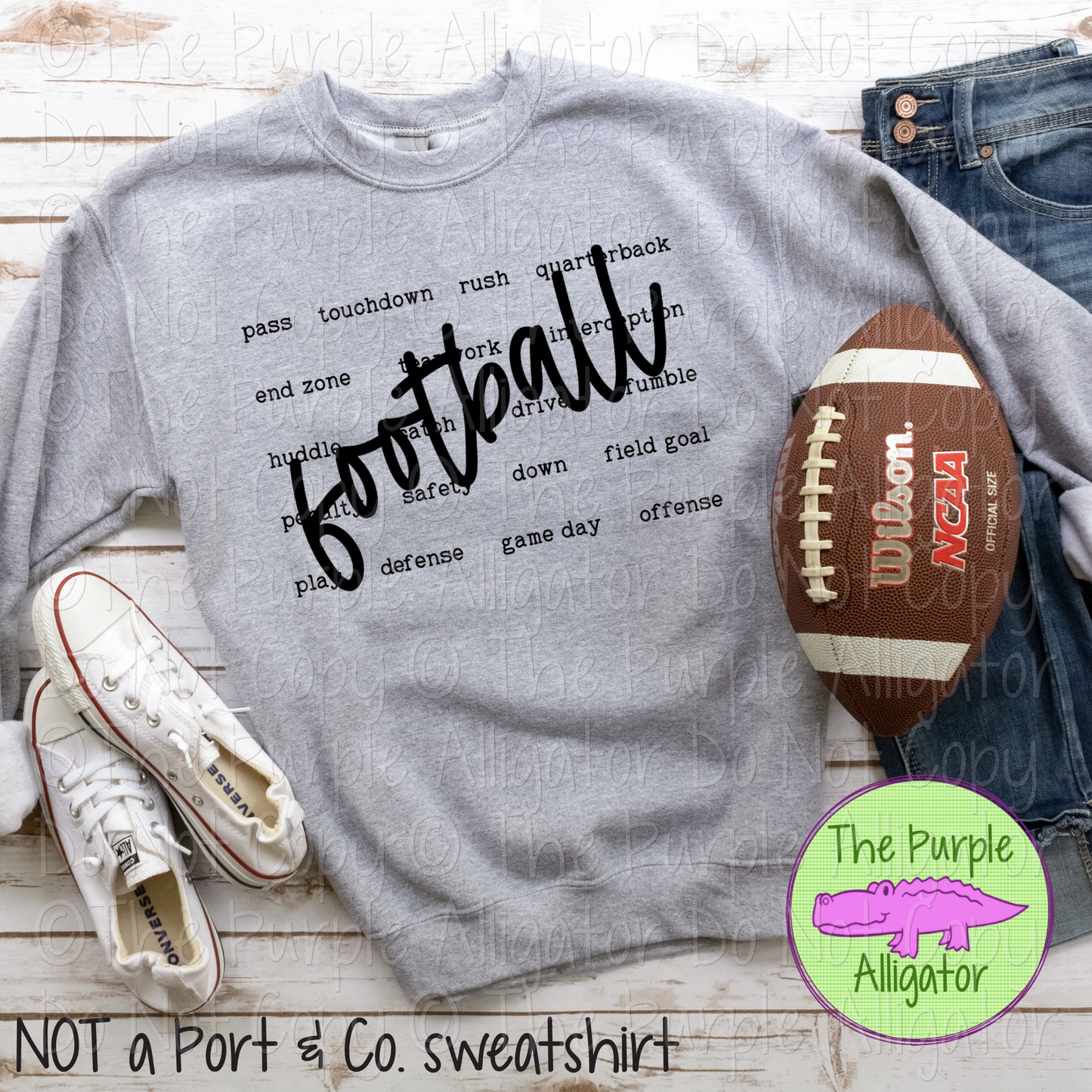 Football Typography Word Art Game Day Spirit Wear Apparel 0426 TPA