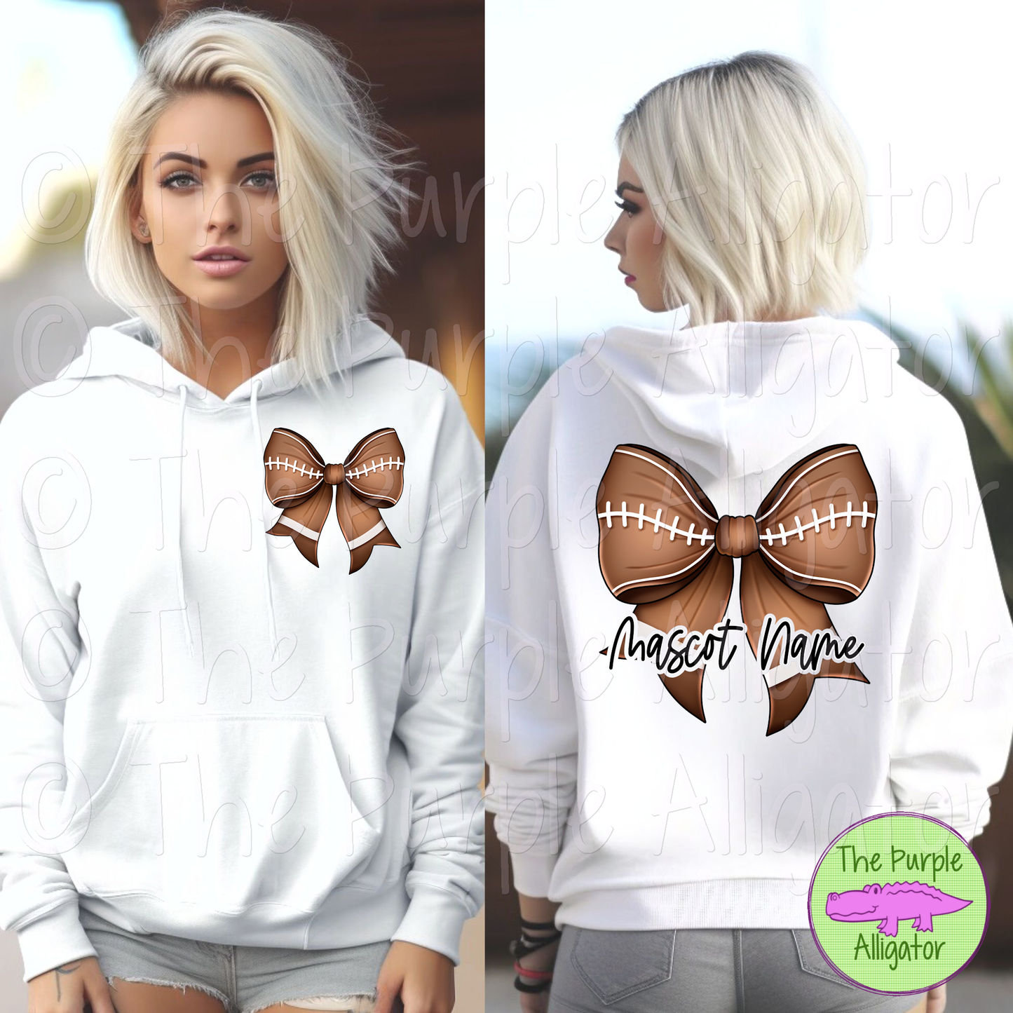 Football Mascot Name Sport Coquette Bow (d2f BBAD)