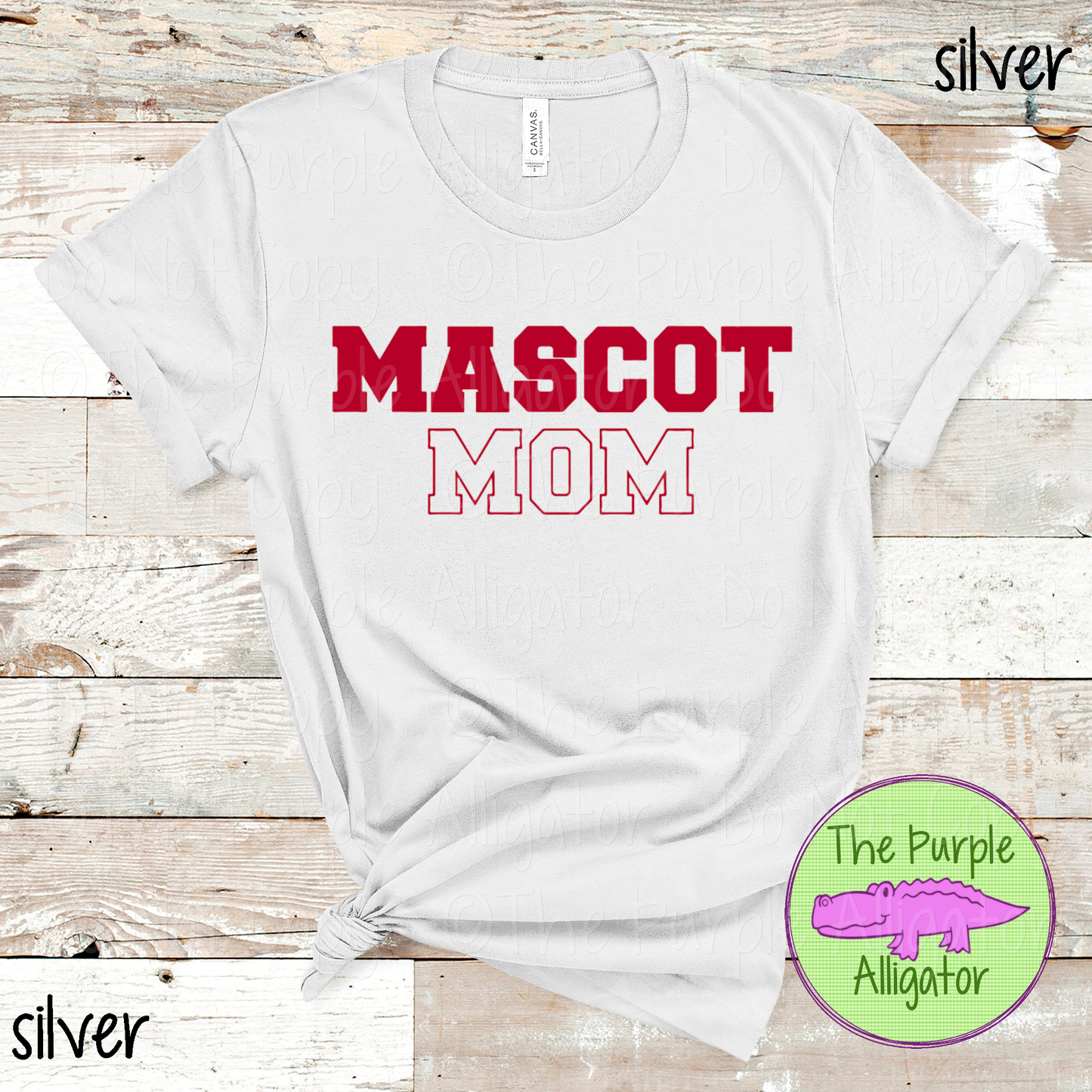 YOUR MASCOT Mom Flip Side - The Outline Series | Custom Spiritwear for Moms - CHOOSE YOUR TEXT COLOR 1025 (d2f TPA)