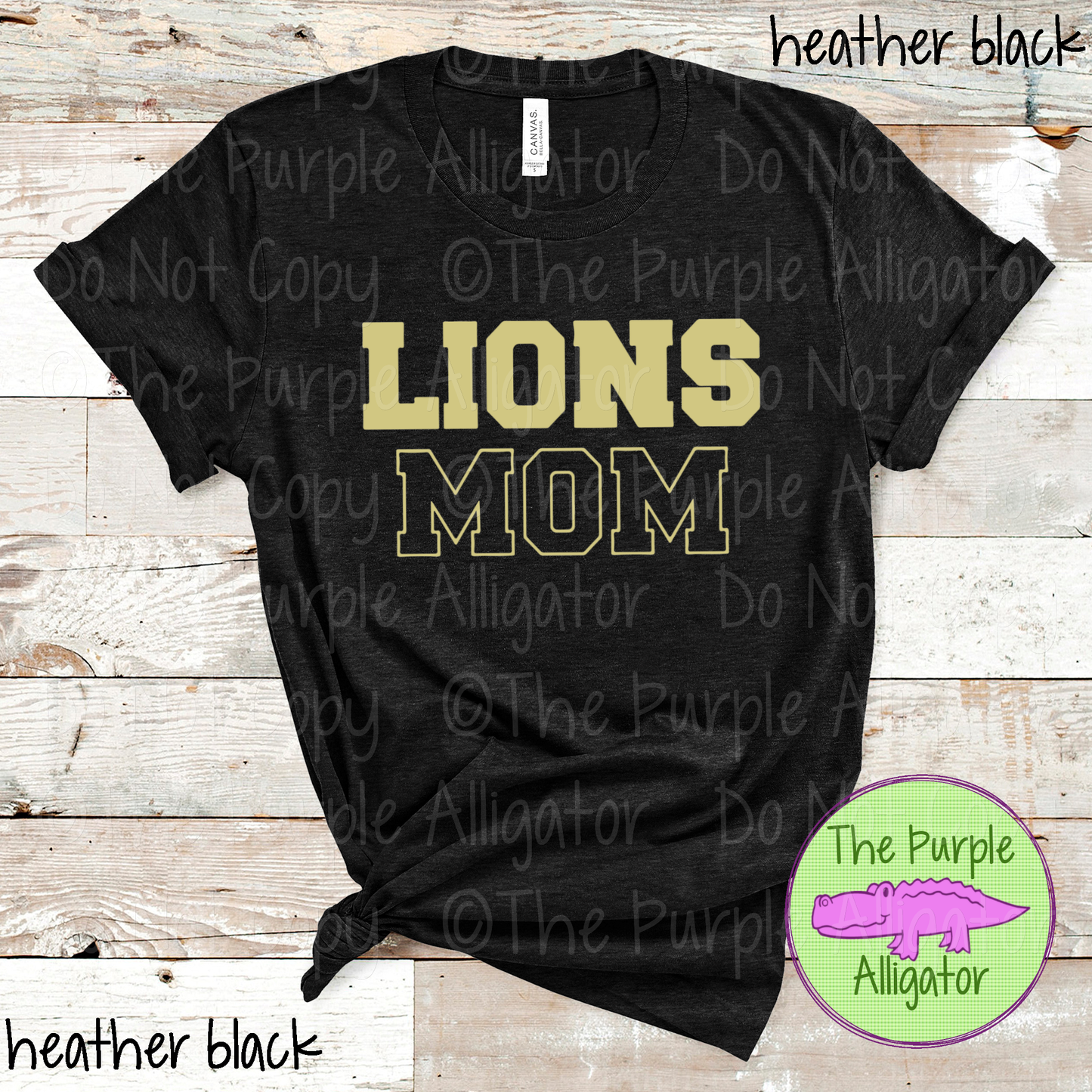 Lions Mom Flip Side - The Outline Series | Custom Spiritwear for Moms - CHOOSE YOUR TEXT COLOR 1025 (d2f TPA)