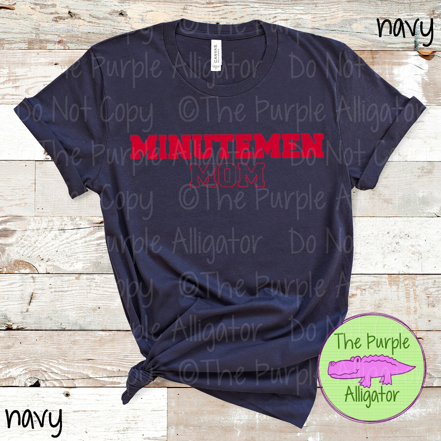 Minutemen Mom Flip Side - The Outline Series | Custom Spiritwear for Moms - CHOOSE YOUR TEXT COLOR 1025 (d2f TPA)