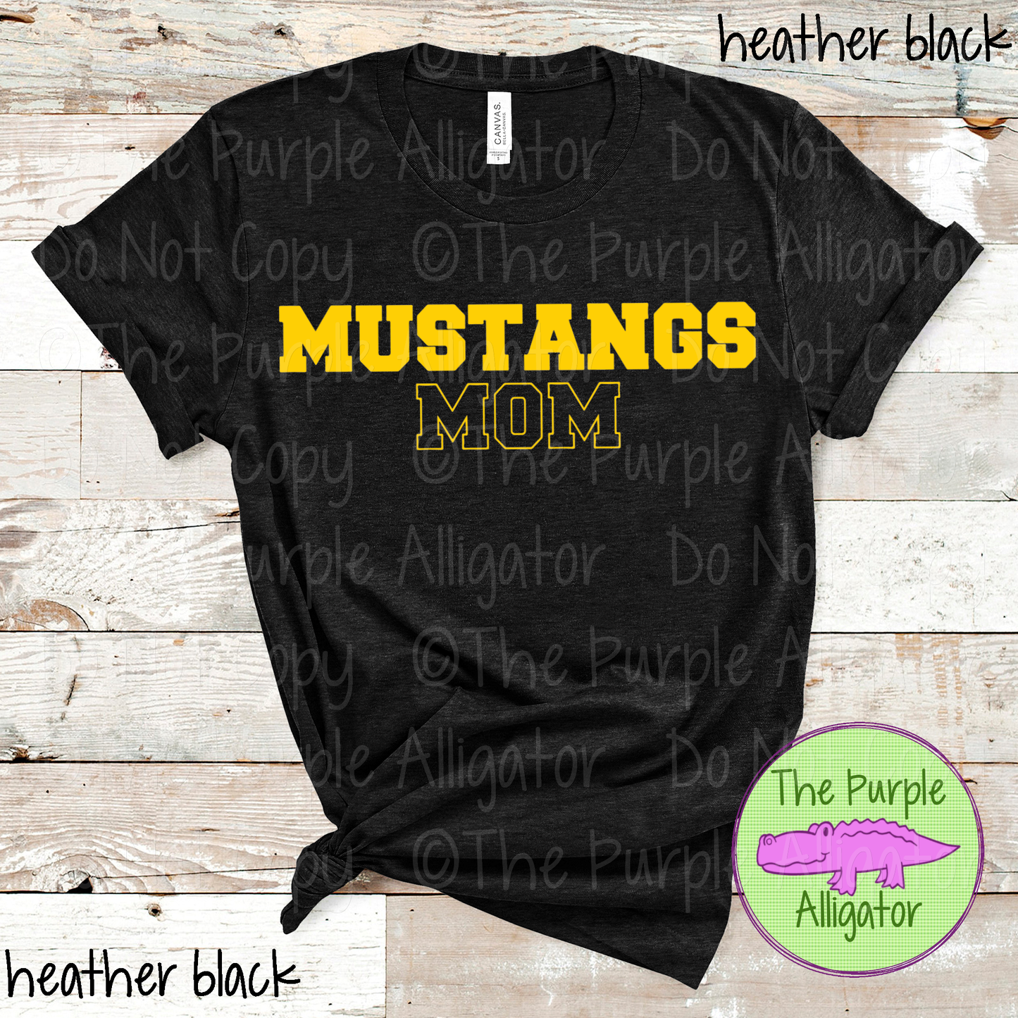 Mustangs Mom Flip Side - The Outline Series | Custom Spiritwear for Moms - CHOOSE YOUR TEXT COLOR 1025 (d2f TPA)