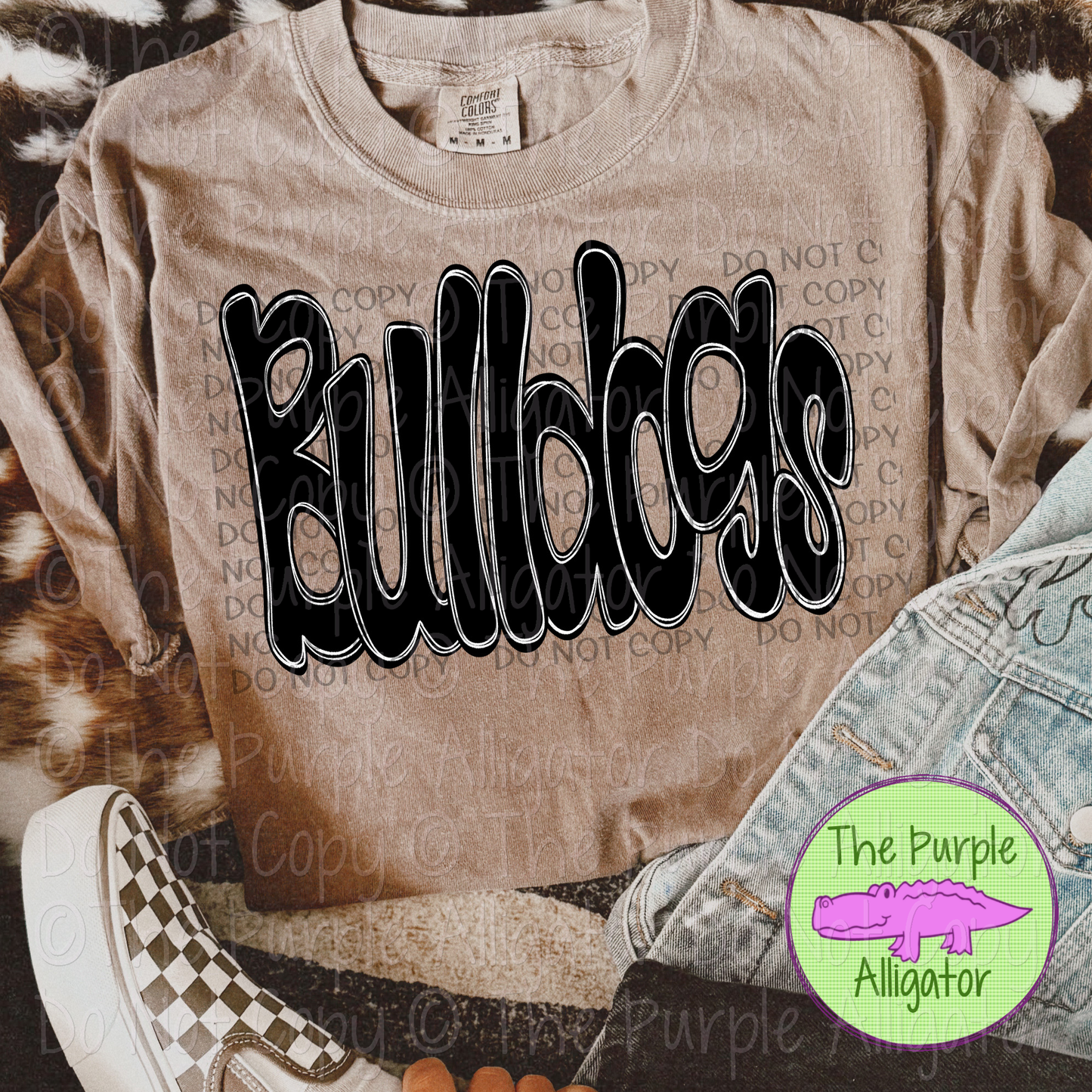 Bulldogs Funky Doodle Mascot School Spirit 1224 (d2f SWD)