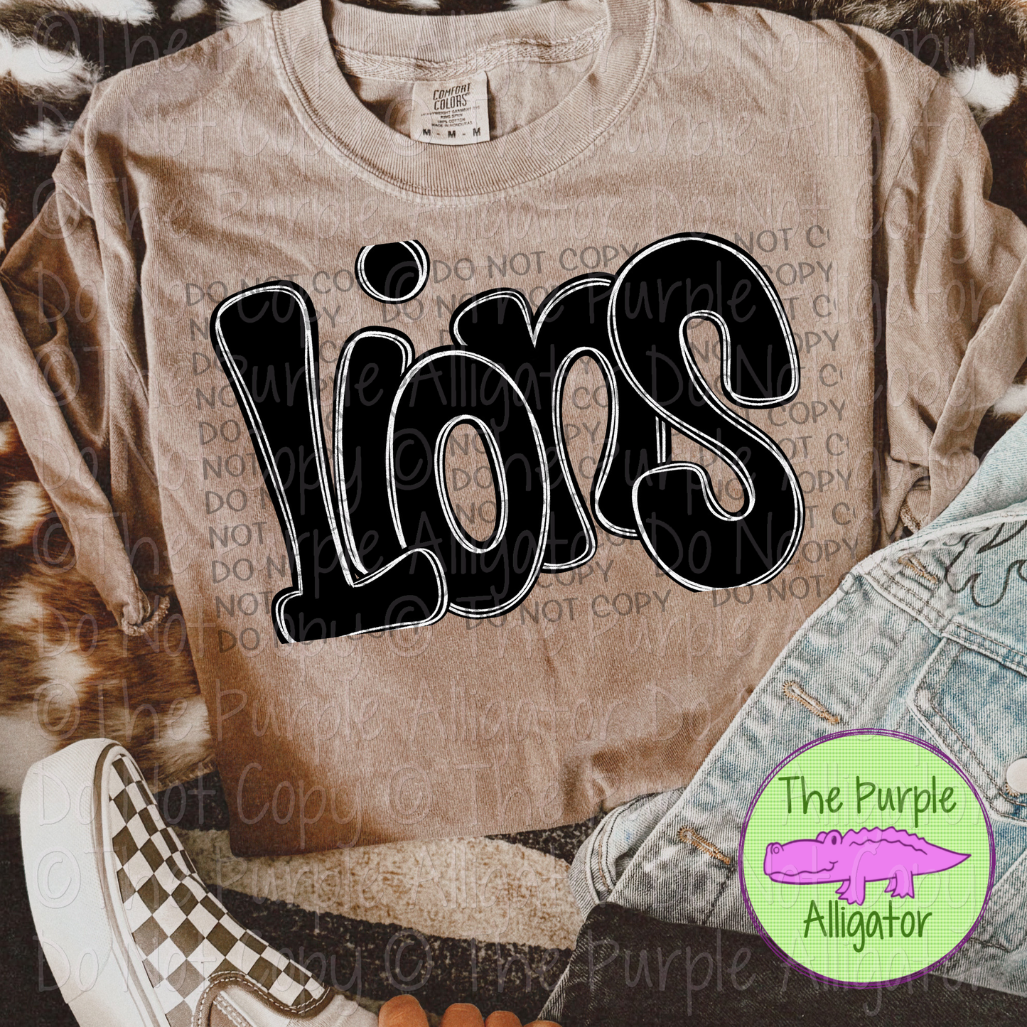 Lions Funky Doodle Mascot School Spirit 1224 (d2f SWD)