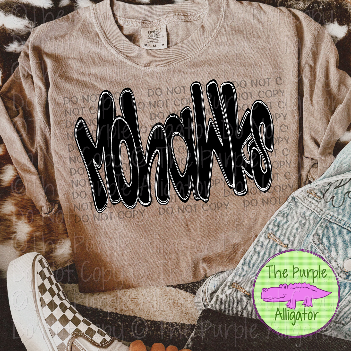 Mohawks Funky Doodle Mascot School Spirit 1224 (d2f SWD)