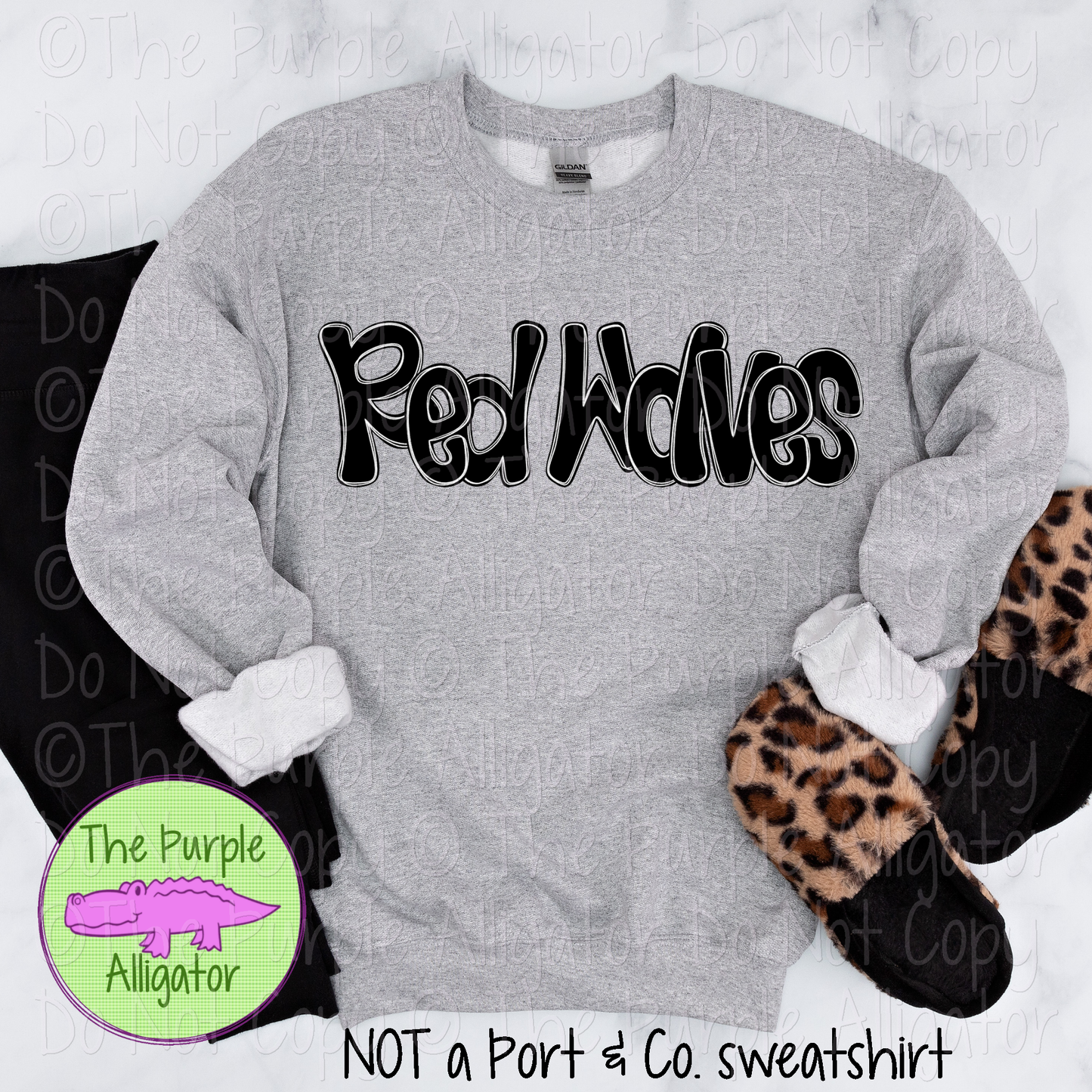 Red Wolves Funky Doodle Mascot School Spirit 1224 (d2f SWD)