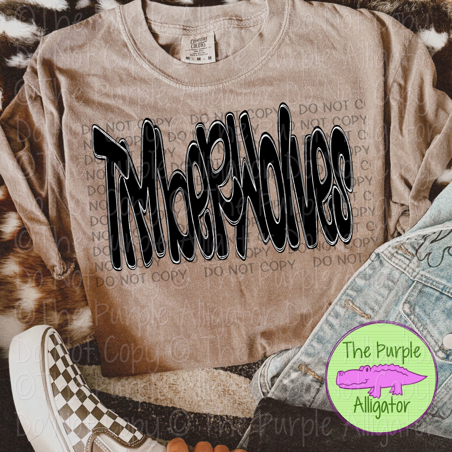 Timberwolves Funky Doodle Mascot School Spirit 1224 (d2f SWD)