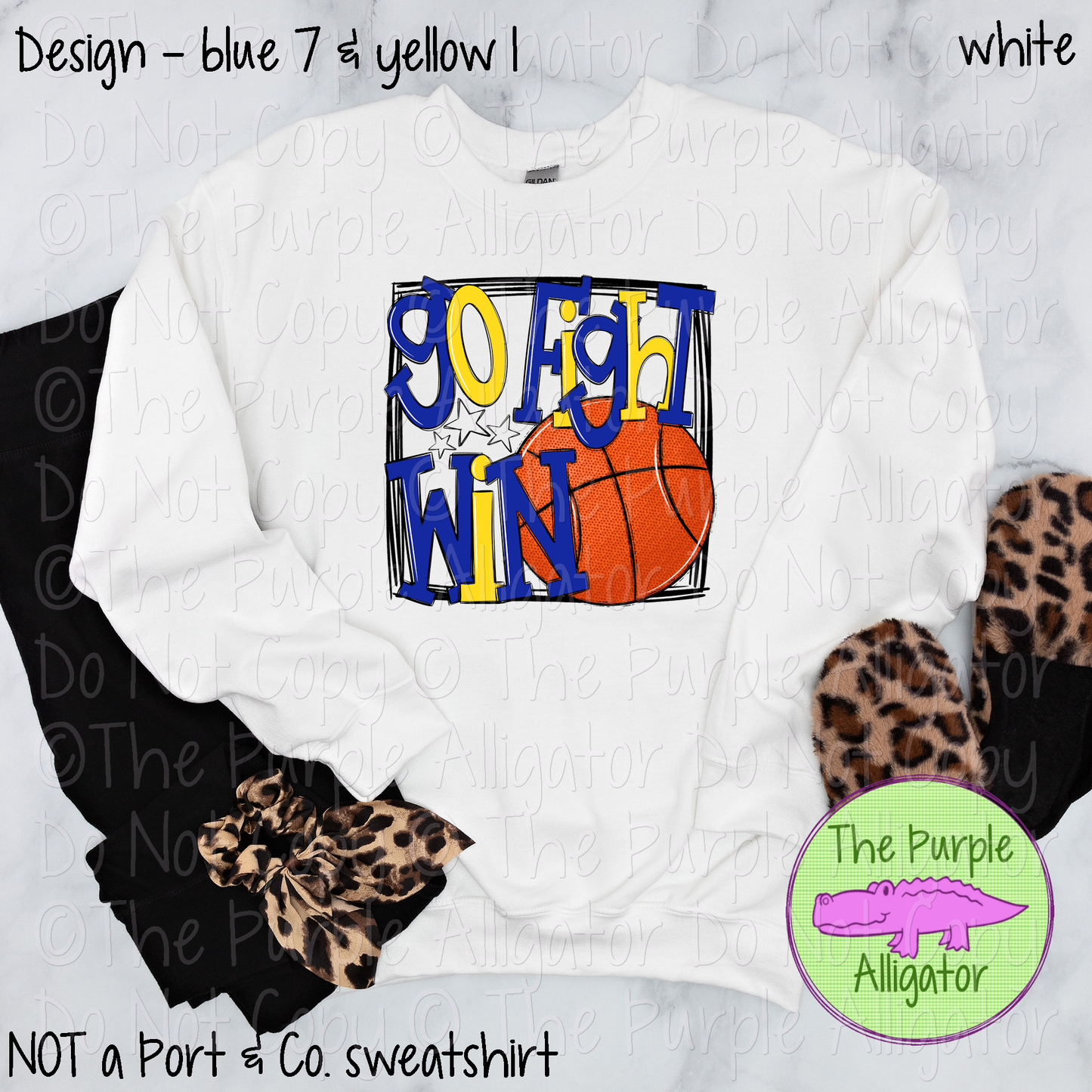Go Fight Win Basketball School Spirit - CHOOSE YOUR DESIGN COLORS - 1224 (d2f SWD)