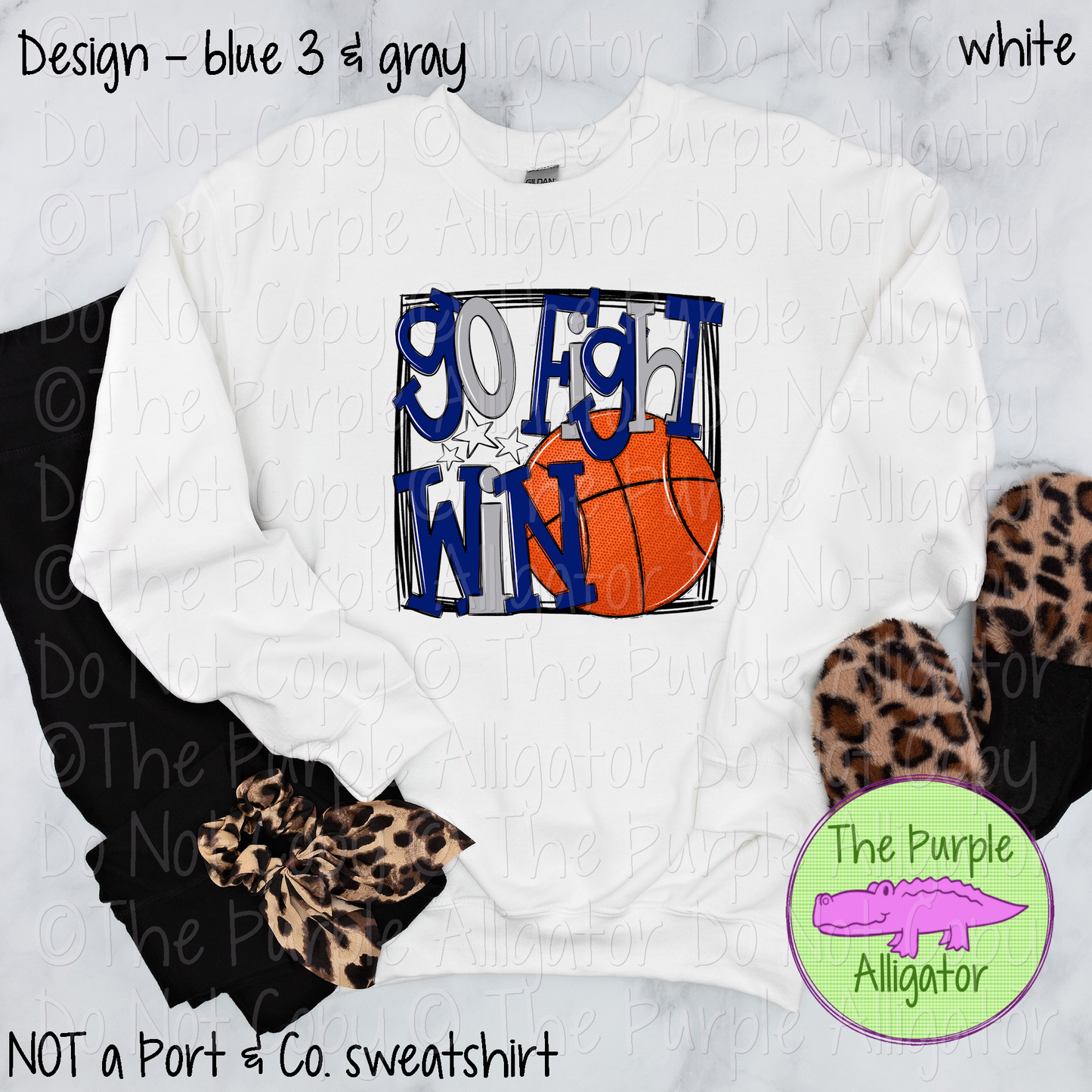 Go Fight Win Basketball School Spirit - CHOOSE YOUR DESIGN COLORS - 1224 (d2f SWD)