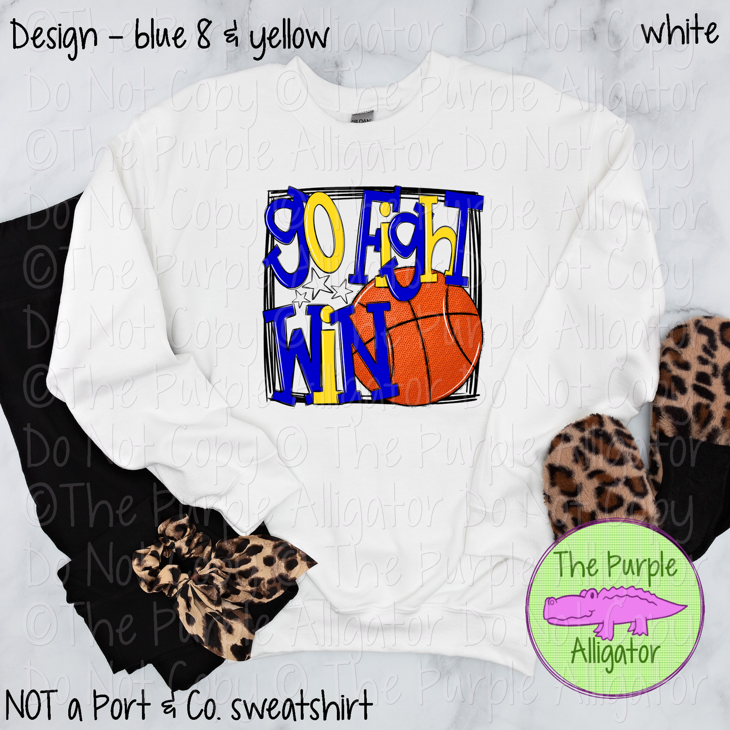 Go Fight Win Basketball School Spirit - CHOOSE YOUR DESIGN COLORS - 1224 (d2f SWD)