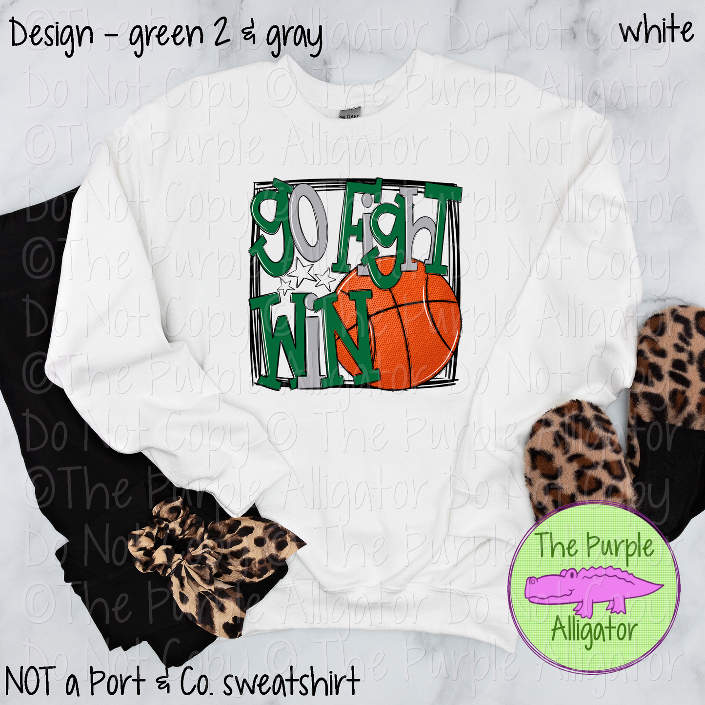 Go Fight Win Basketball School Spirit - CHOOSE YOUR DESIGN COLORS - 1224 (d2f SWD)