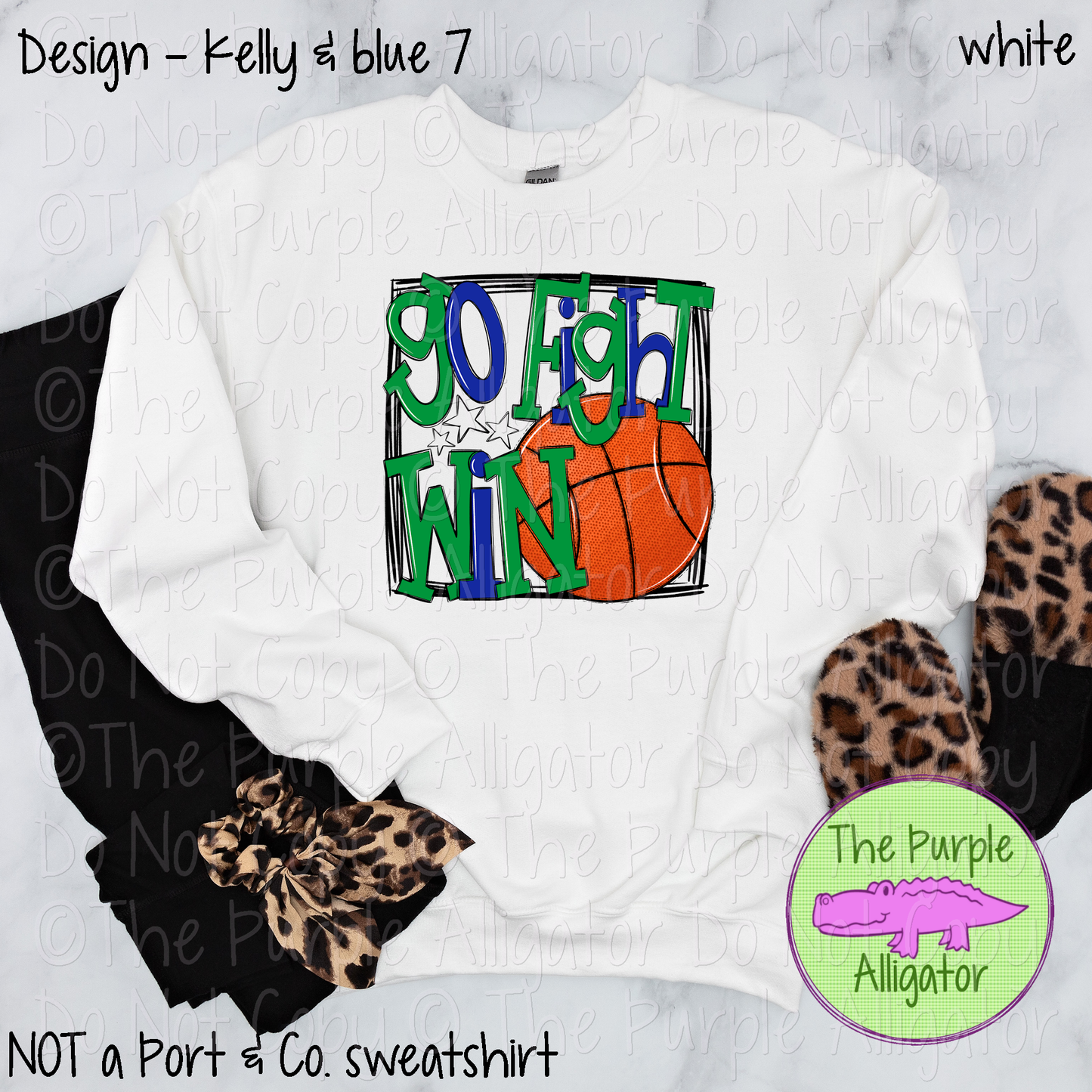 Go Fight Win Basketball School Spirit - CHOOSE YOUR DESIGN COLORS - 1224 (d2f SWD)