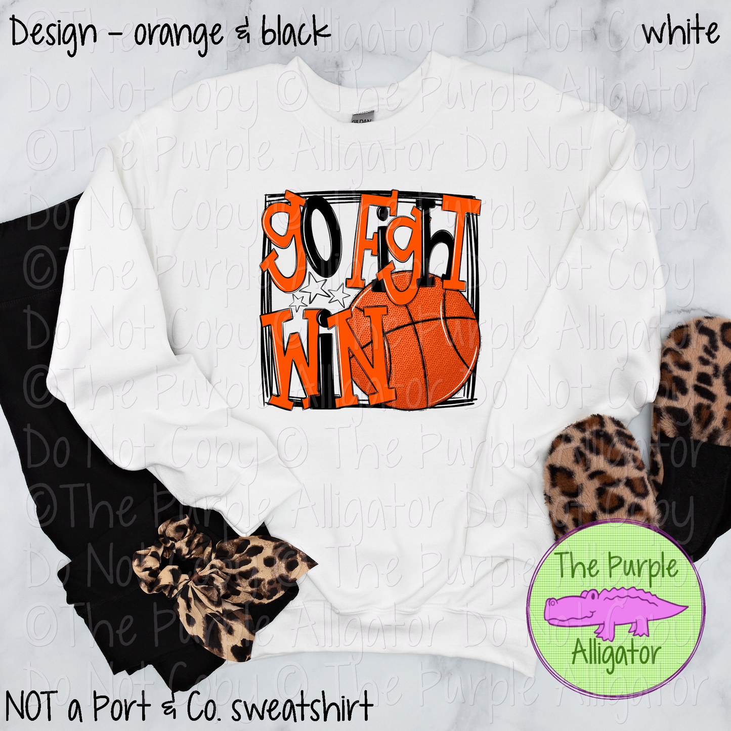 Go Fight Win Basketball School Spirit - CHOOSE YOUR DESIGN COLORS - 1224 (d2f SWD)