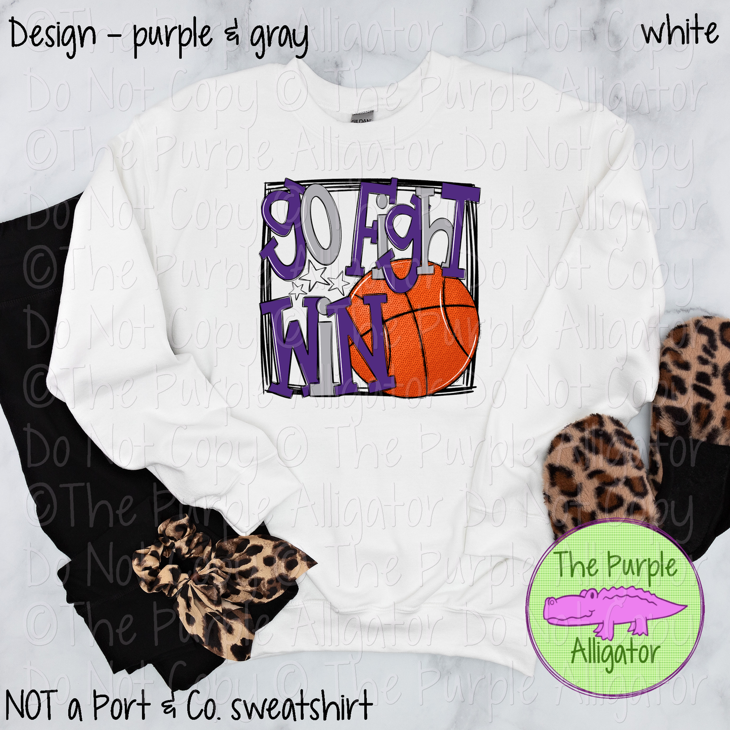 Go Fight Win Basketball School Spirit - CHOOSE YOUR DESIGN COLORS - 1224 (d2f SWD)