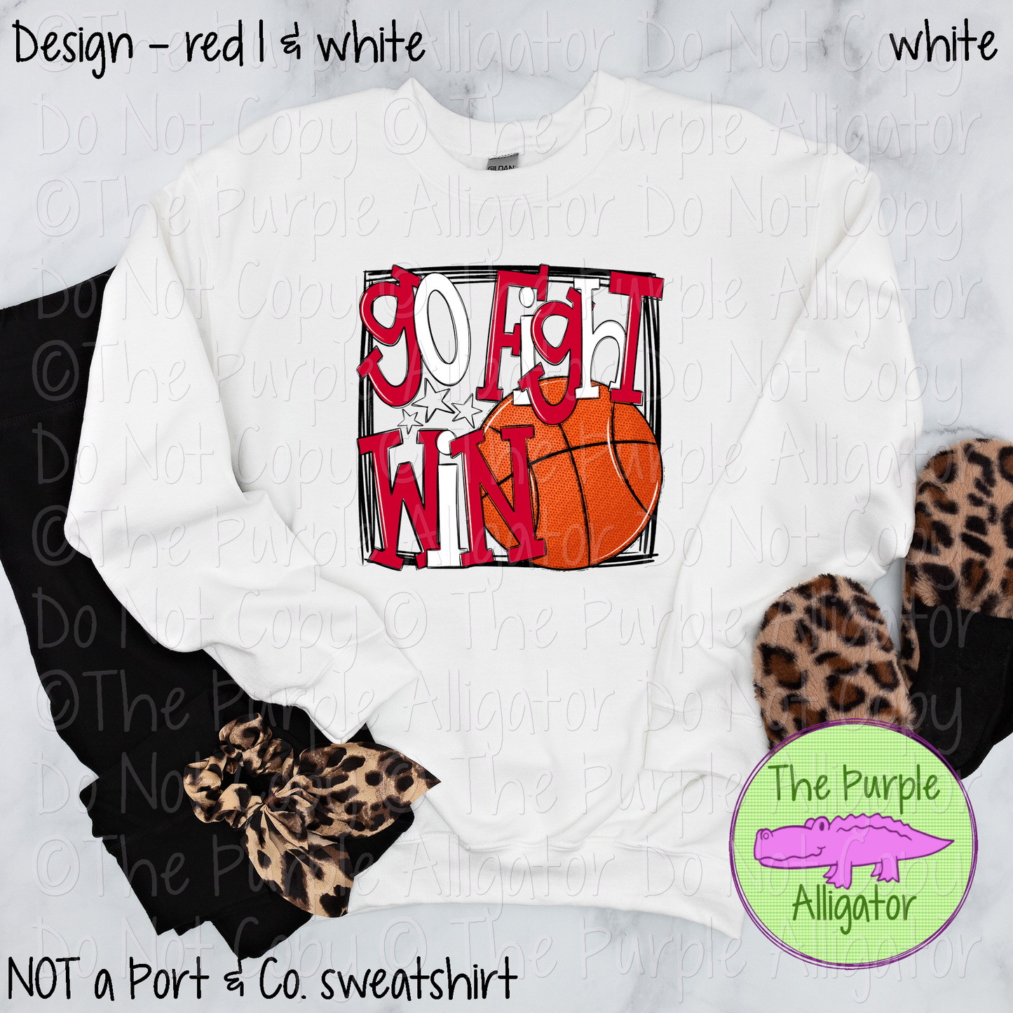 Go Fight Win Basketball School Spirit - CHOOSE YOUR DESIGN COLORS - 1224 (d2f SWD)