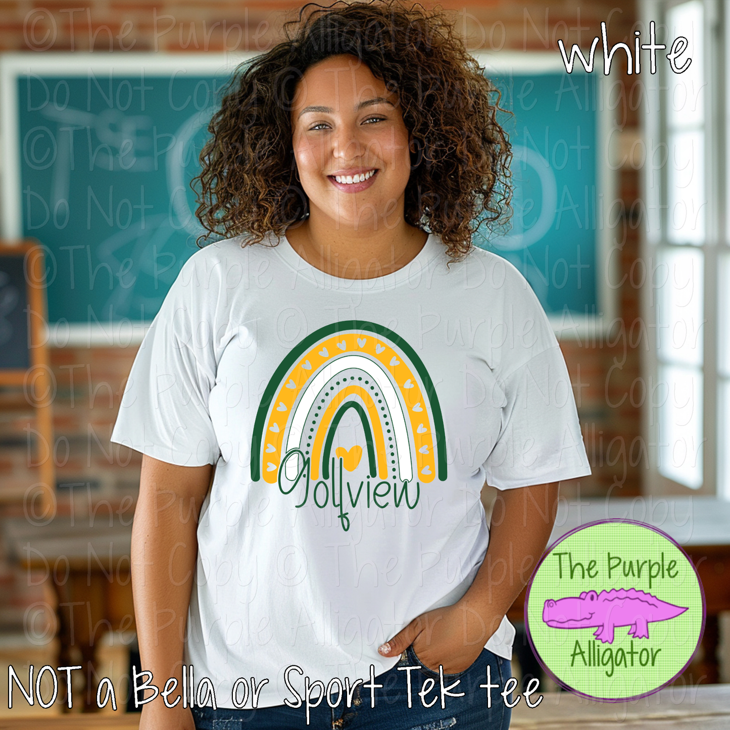 Golfview Boho Rainbow | 3-Color School Rainbow Spirit Wear Design 0824 TPA
