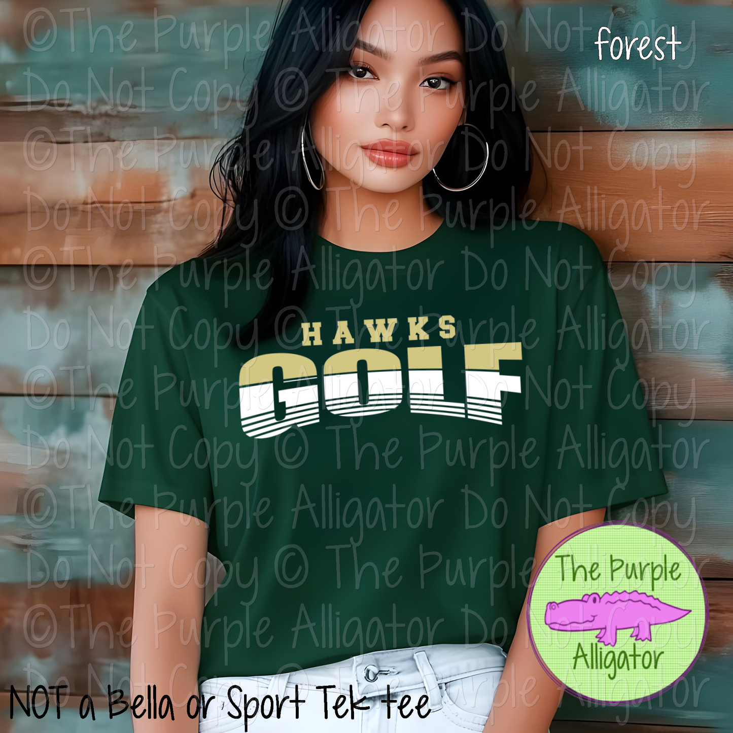 Hawks Golf SC3 Mascot School Spirit - CHOOSE YOUR DESIGN COLORS - 0625 (d2f TPA)